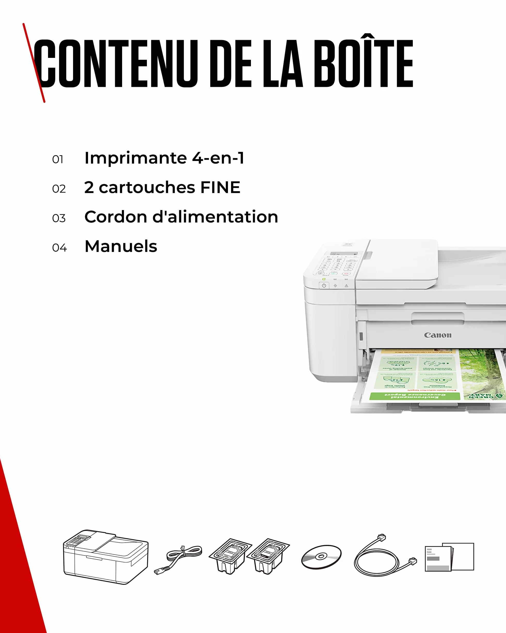 Canon PIXMA TR4750i Imprimante Couleur 4-en-1 WiFi Recto-Verso, CAD 20 Feuilles, Compatible PIXMA Print Plan