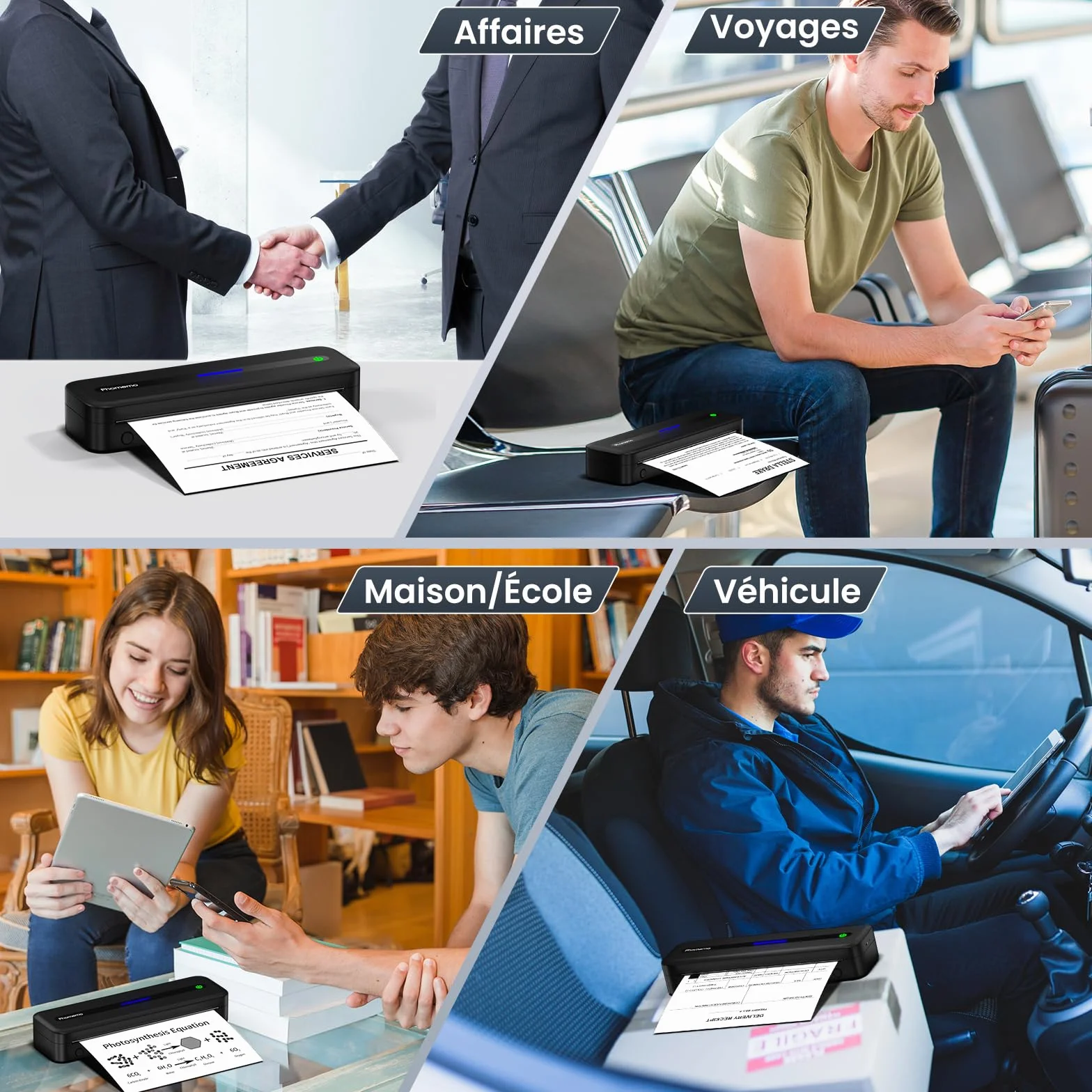 Phomemo M832 Imprimante Thermique A4 sans Encre, Compatible avec Phones & Laptop, avec Mallette de Transport et 4 Rouleaux