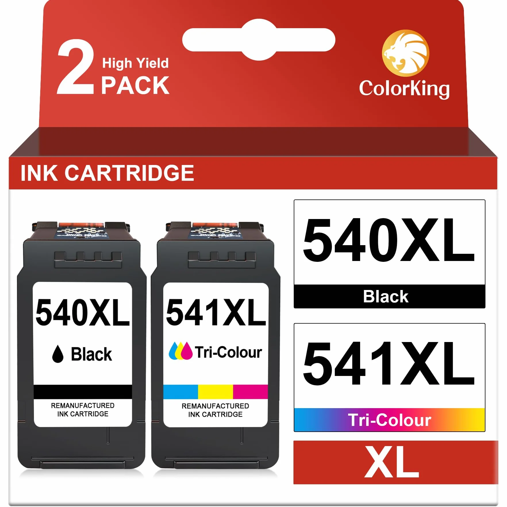 Cartouches d'encre Compatibles Canon 540XL 541XL pour PIXMA MG3650s TS5150 TS5151 MG3550 MG3600 MG3650 MG4250 MX475 MX515 Noir Tricolore