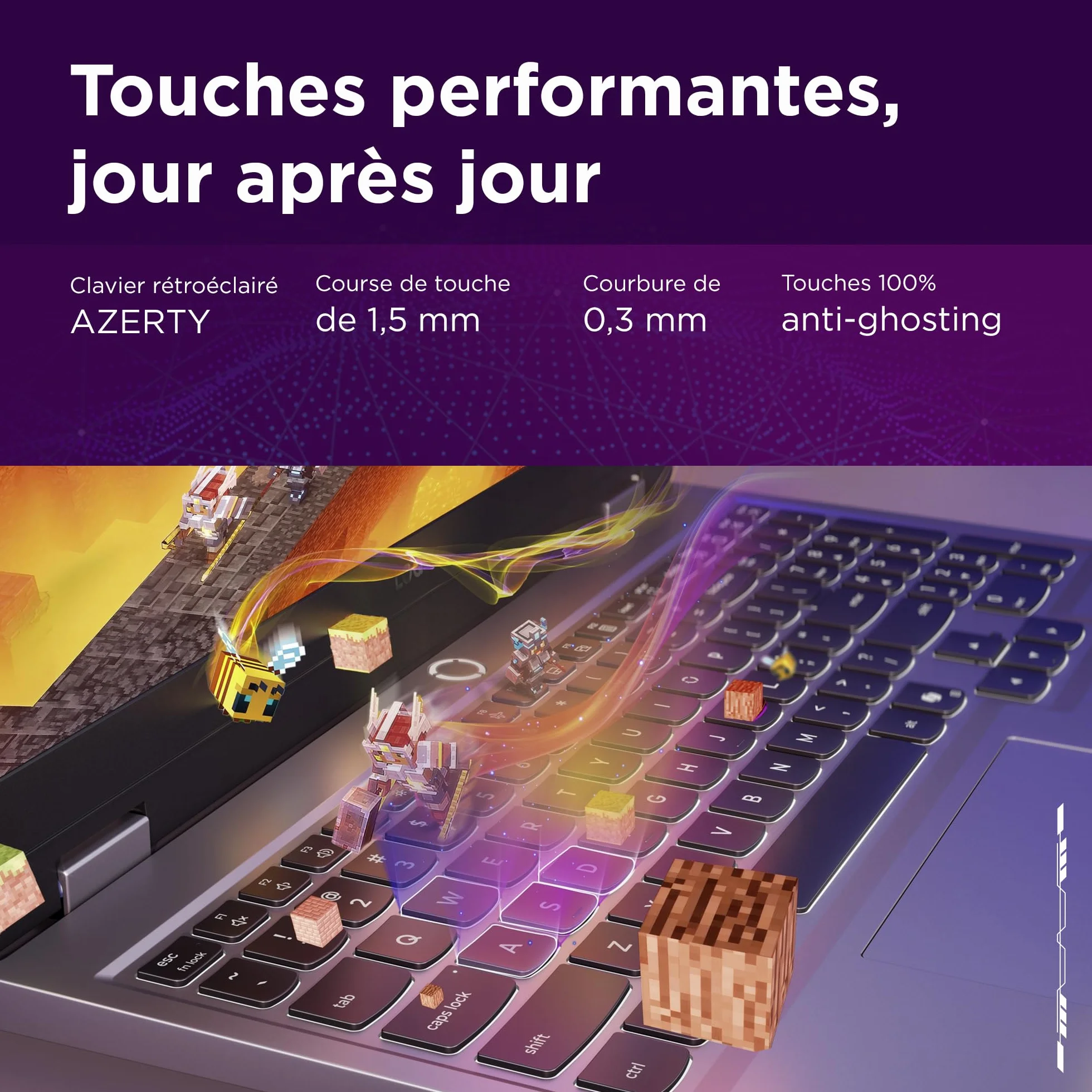 Lenovo LOQ 15IRX10 Ordinateur Portable Gaming 15.6" FHD 144Hz Intel Core i5-13450HX RAM 16Go SSD 512Go NVIDIA RTX 5060 8GB Clavier AZERTY Gris