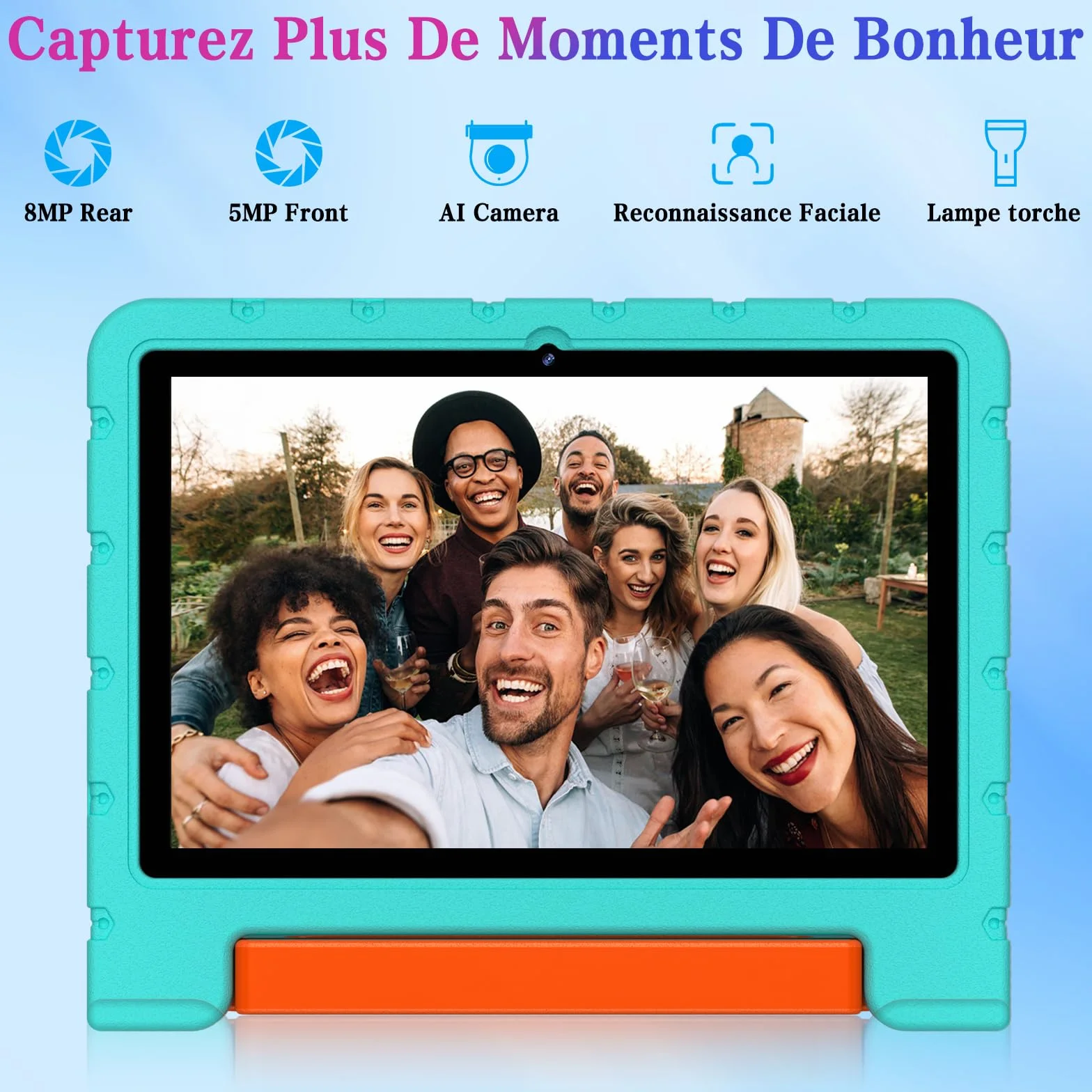 ZIOVO Tablette Enfants 10 Pouces Android 15, 30Go RAM+64Go ROM, 5G WiFi, Octa-Core, 6000 mAh, Vert