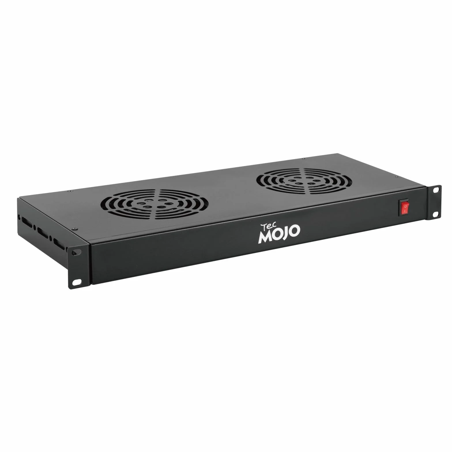 Tecmojo Module de Ventilation pour Rack 1U 19 Pouces 2 Ventilateurs Support Rail Réglable 190-331mm Câble 1,8m Noir