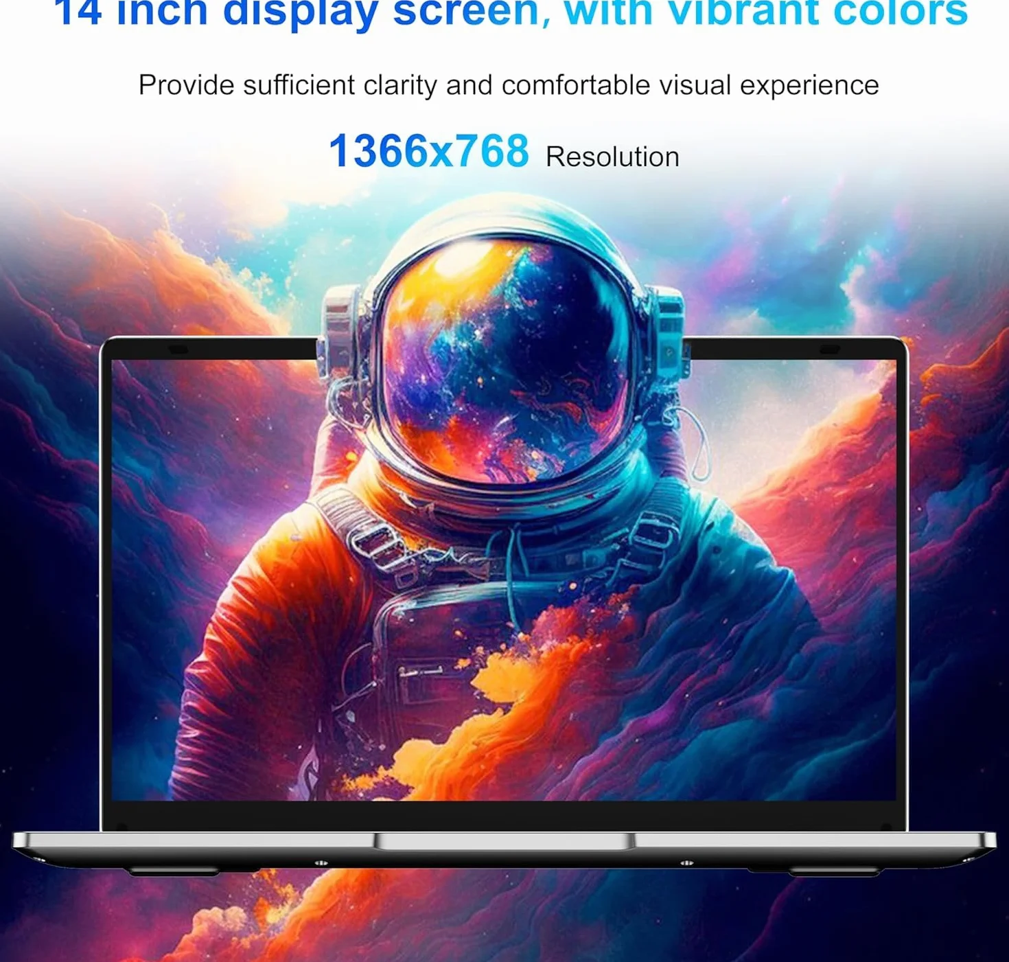 Ordinateur Portable 14,1" HD, 6 Go RAM, SSD 128 Go, Processeur Double Cœur, Wi-Fi 2,4G/5G & Bluetooth, Léger