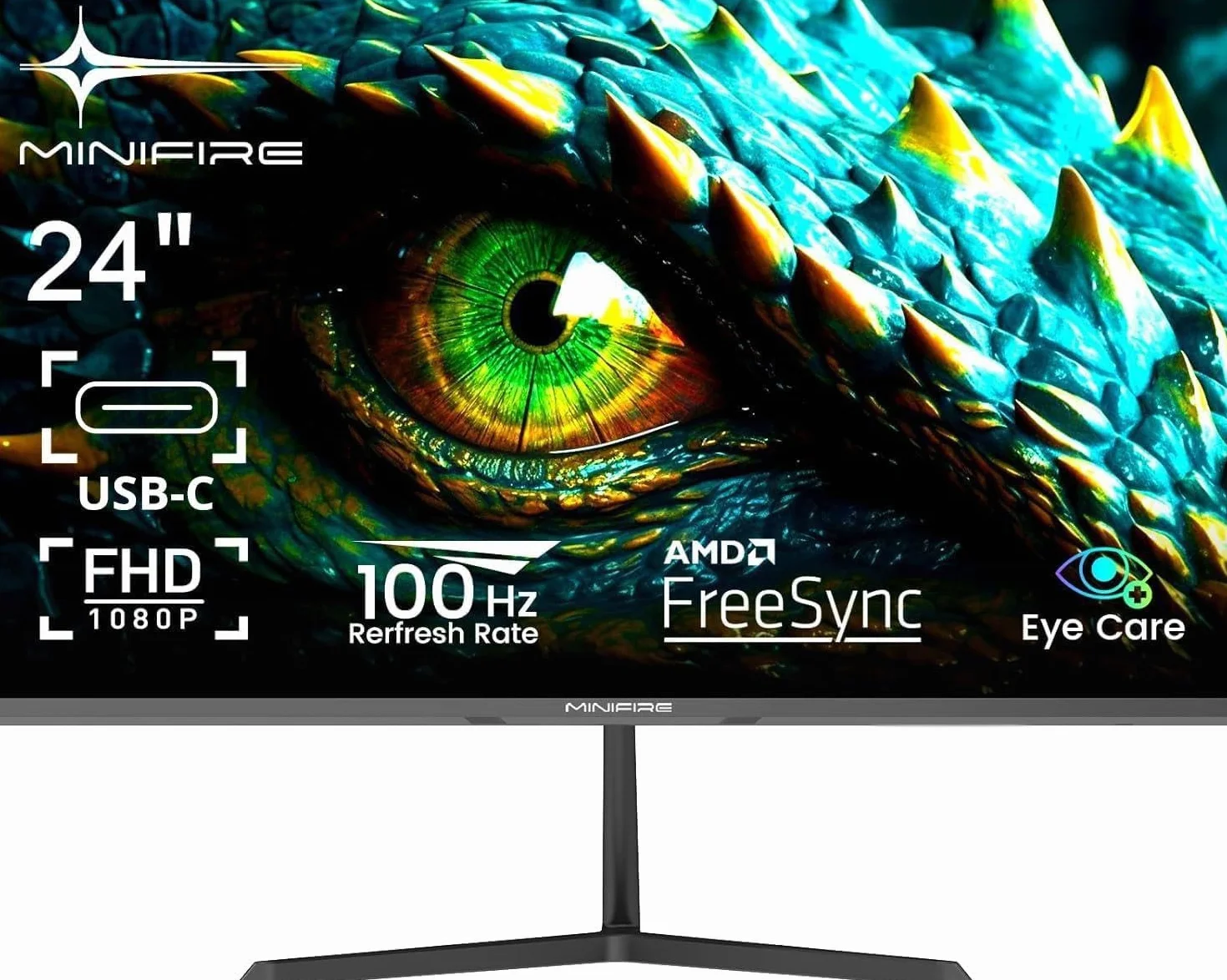 Minifire Écran PC 24 Pouces FHD 100Hz Adaptive-Sync USB-C HDMI 1.4 MF24X3AL