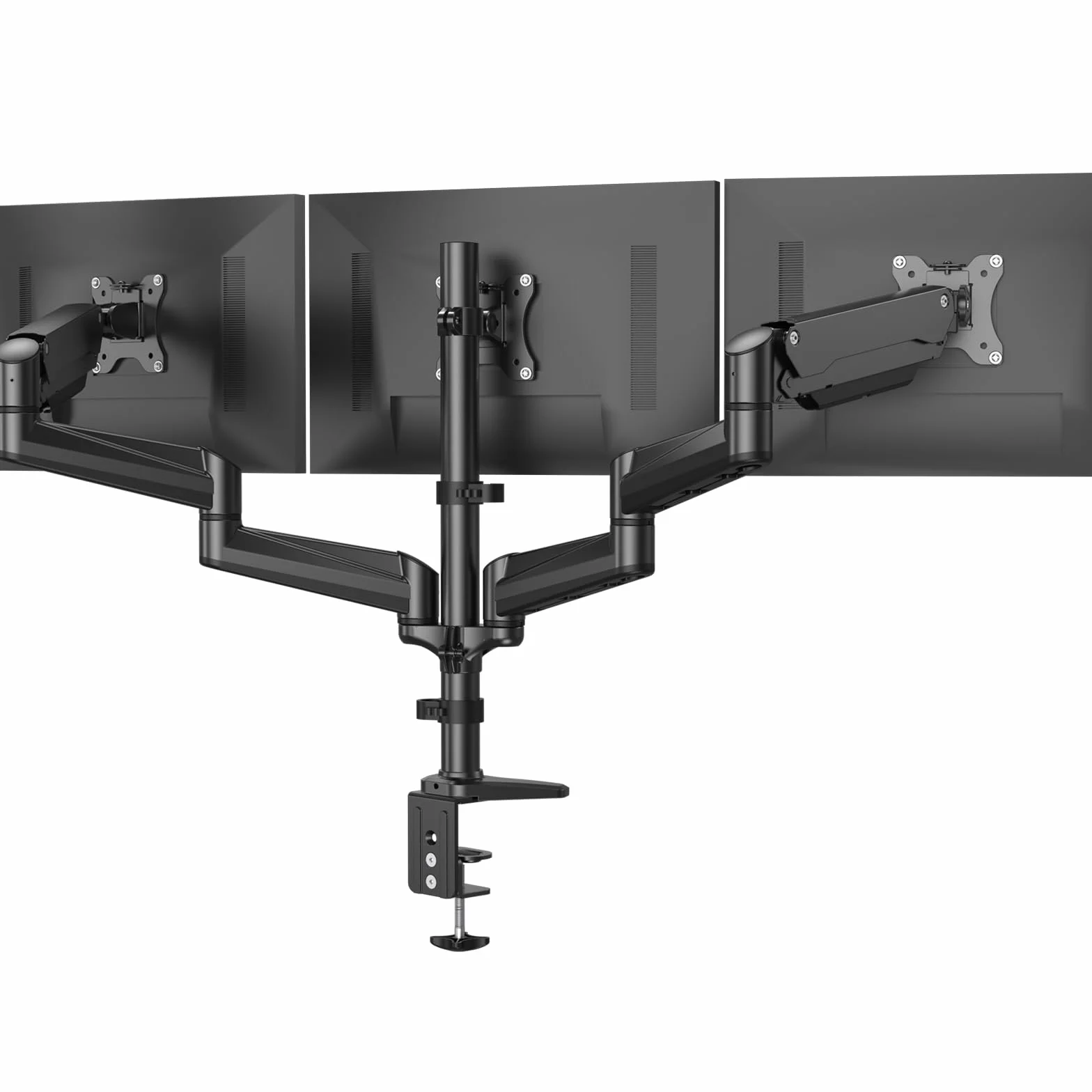 HUANUO Support d'écran PC 3 écrans 17-32 Pouces Inclinaison Pivot Montage Chaque Bras 8 kg Gaming