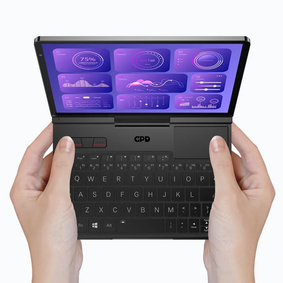 GPD Pocket 4 (AI 9 HX370) – Ordinateur portable en aluminium avec Windows 11, écran Ultra HD 8,8", rotation à 180°, Ryzen AI 9 HX370, 32 Go LPDDR5x, SSD NVMe 2 To, Wi-Fi 6E, Ethernet 2.5G