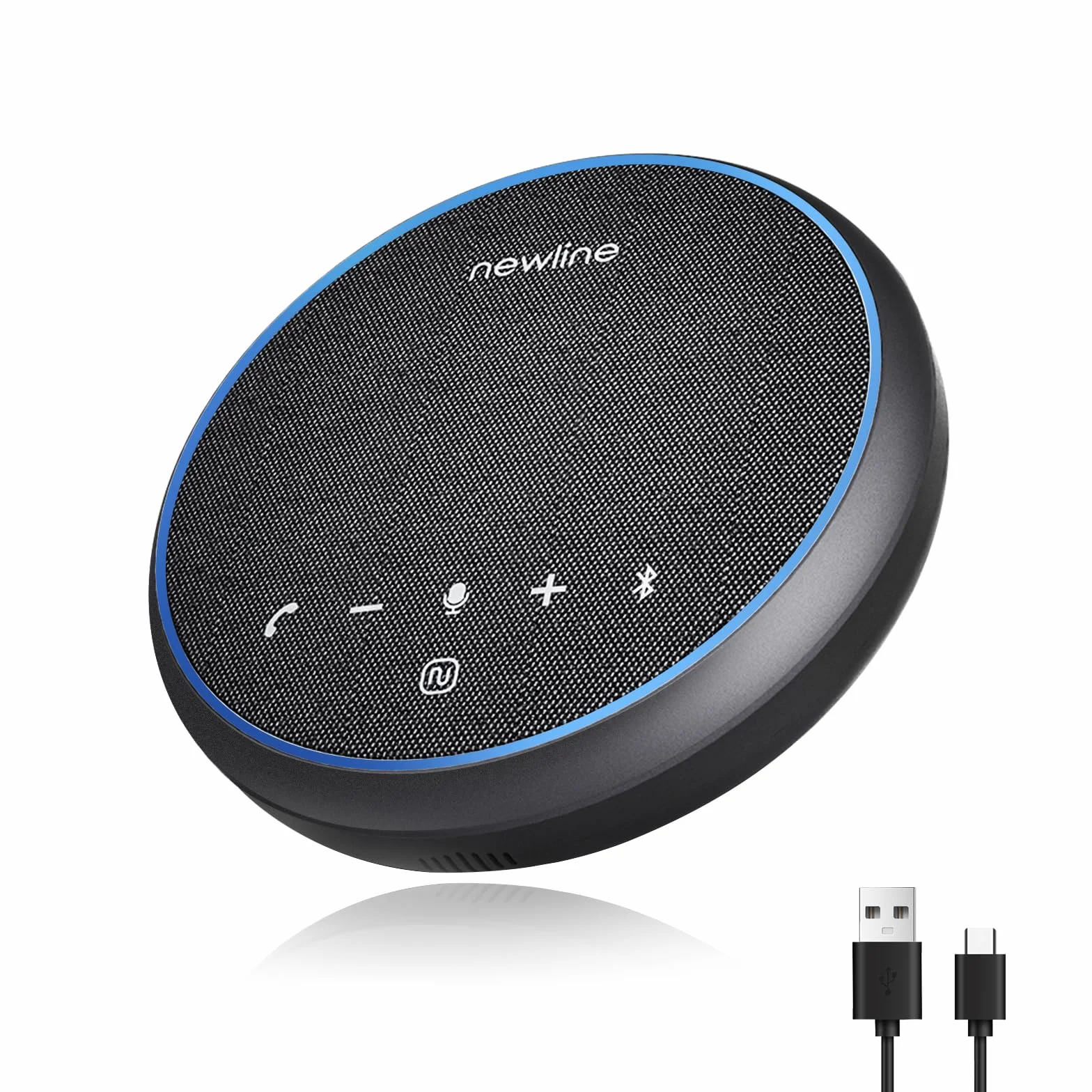 Microphone USB Bluetooth Haut-Parleur Conférence Réduction Bruit 360° 43h Veille Compatible Zoom Teams Skype Home Office
