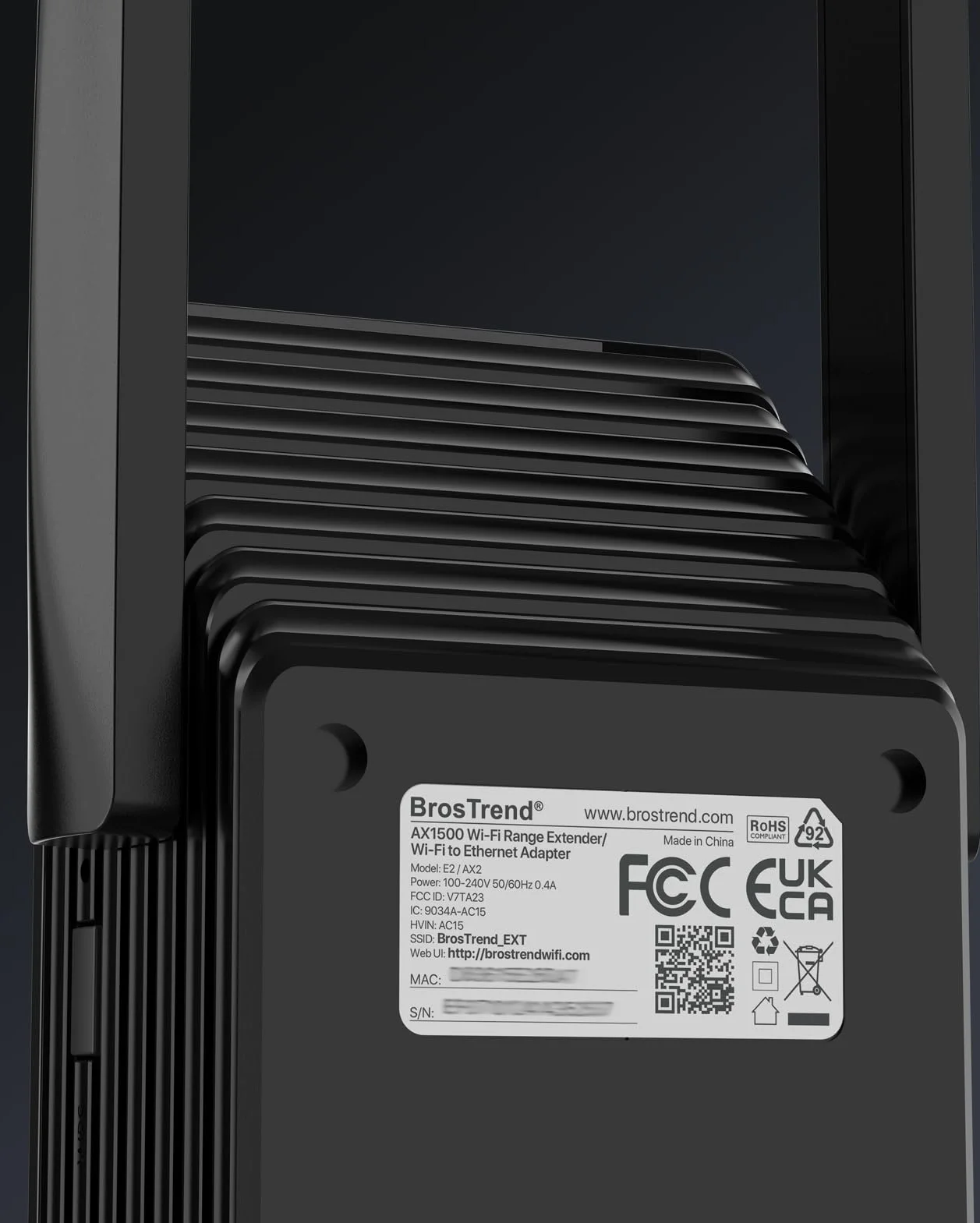BrosTrend Répéteur WiFi 6 AX1500, Amplificateur Wi-Fi Double Bande 5GHz & 2.4GHz, Port Gigabit, Couvre 185m²