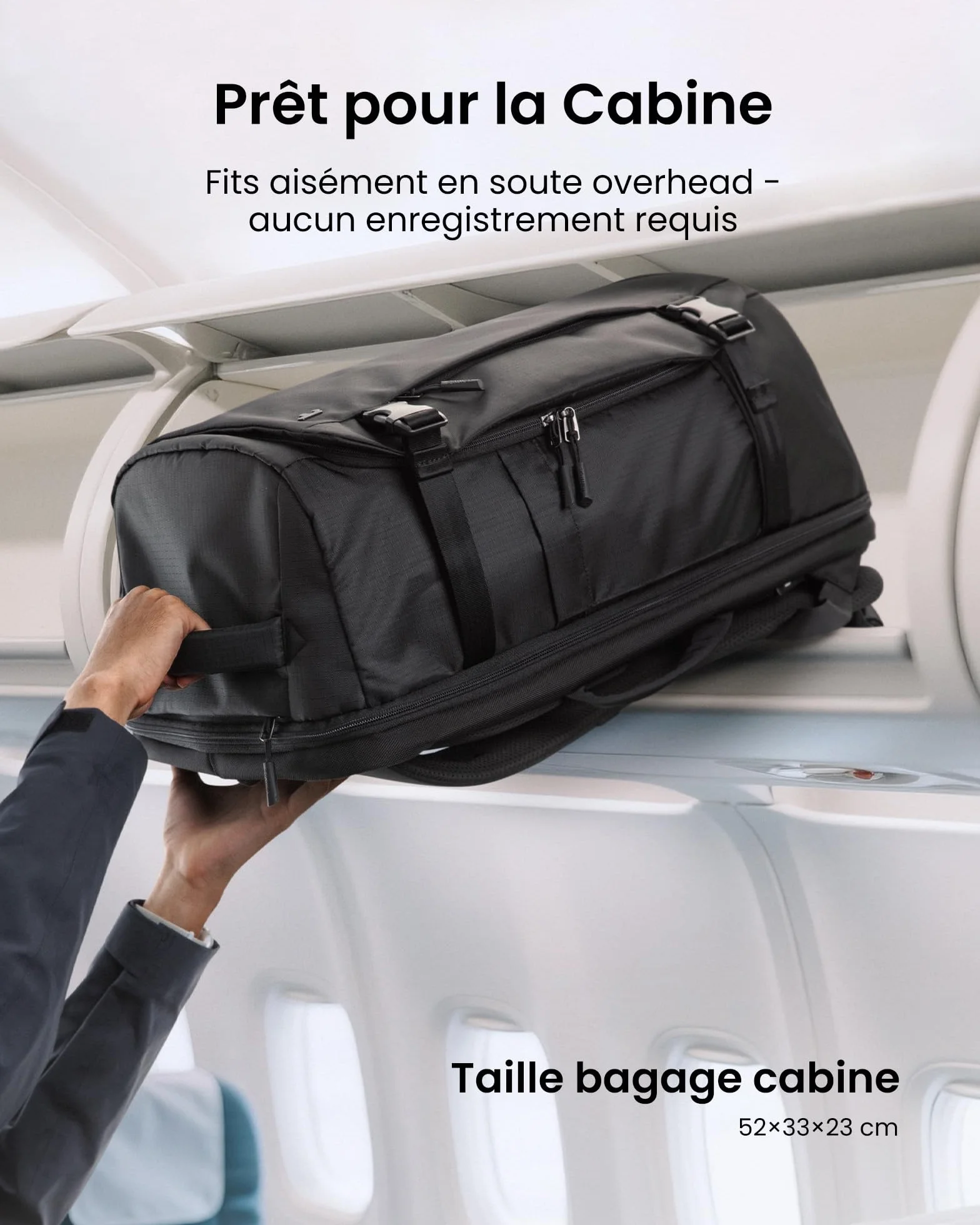 Tomtoc Sac à Dos de Voyage 40L, Bagage Cabine Imperméable TSA, Ordinateur 17,3 Pouces