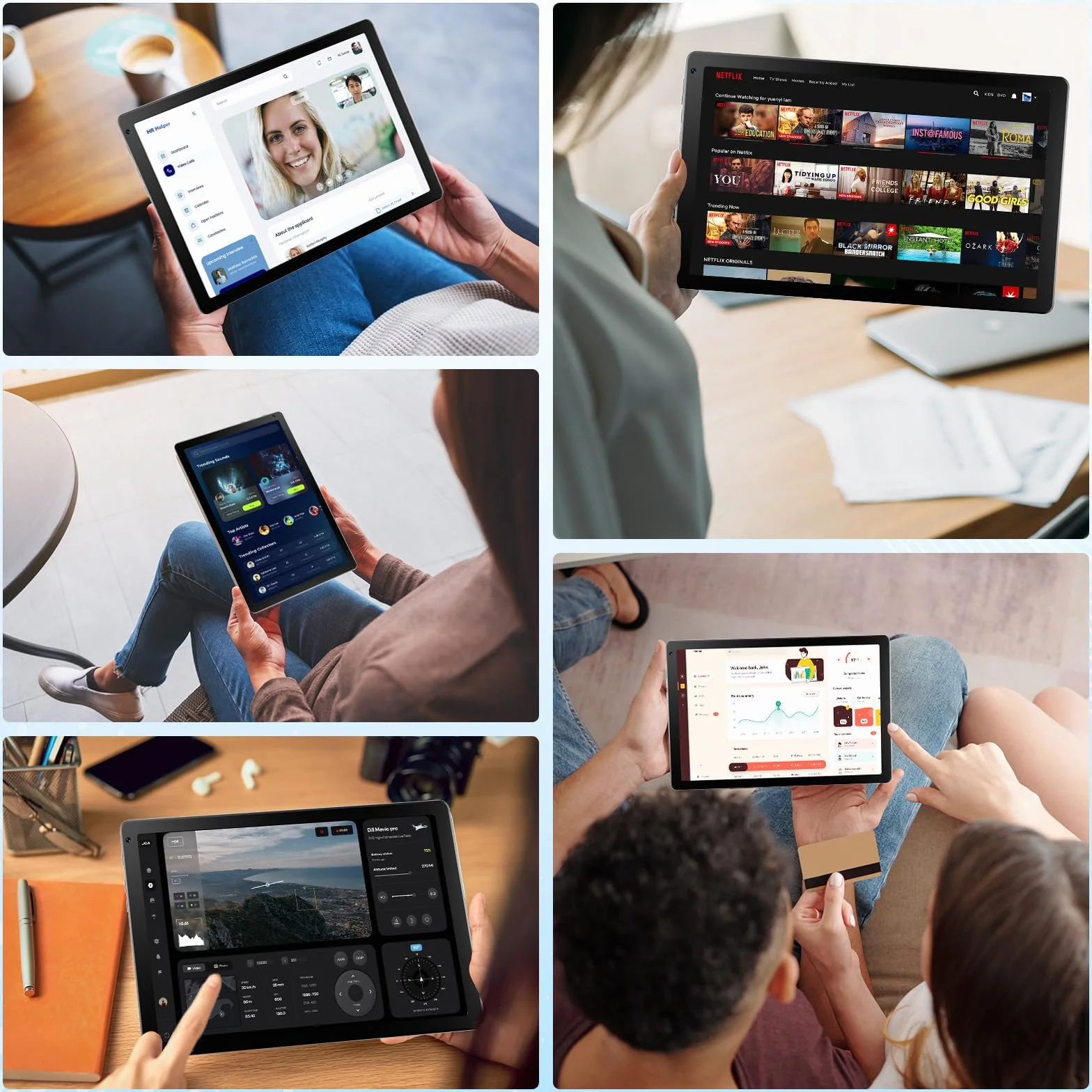 Tablette 10 Pouces Android 15 2026, 16 Go RAM, Écran HD IPS 1280x800, WiFi 6, Bluetooth 5.4, Batterie 5000mAh, Noir