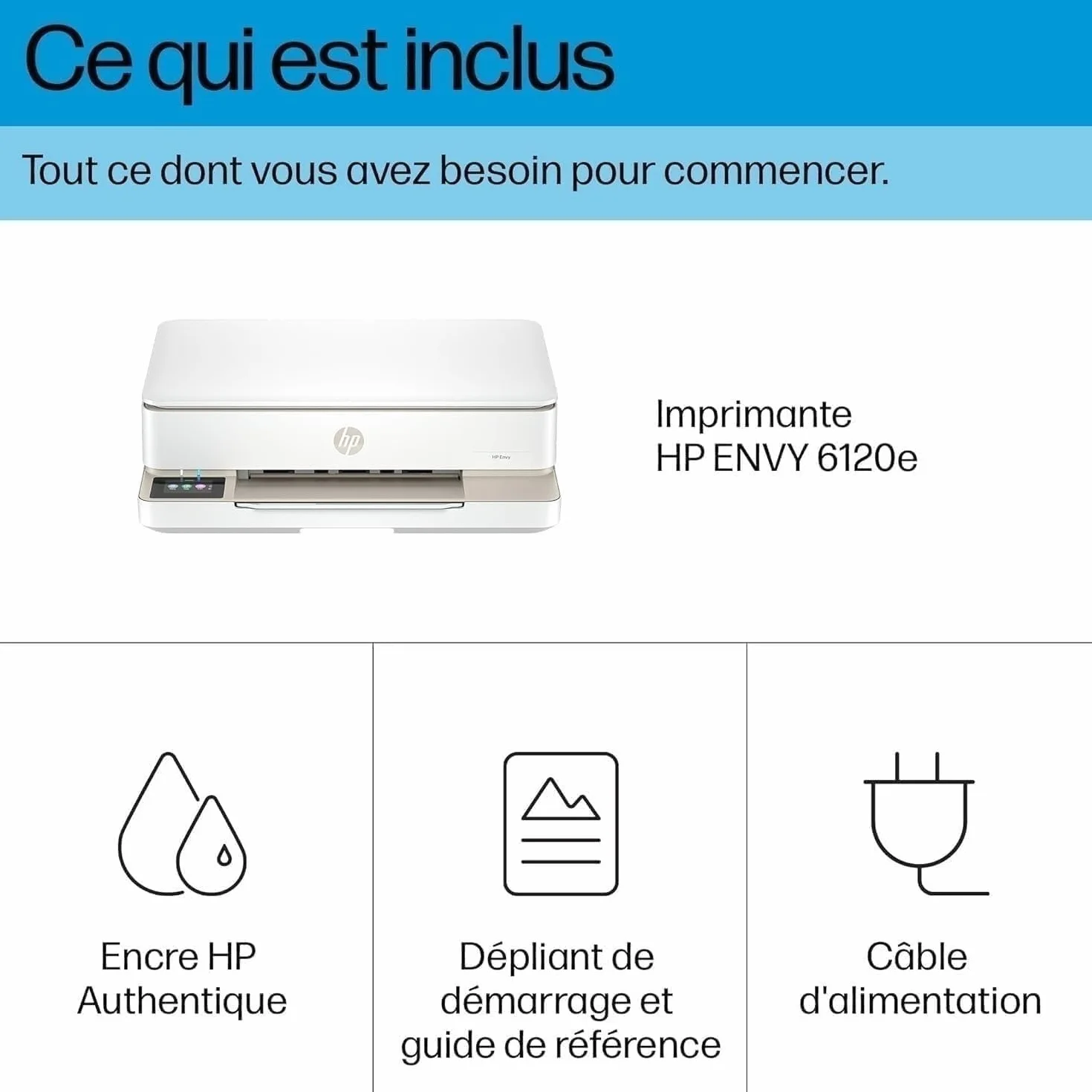 HP Envy 6120e Imprimante Multifonction Jet d'encre A4 Couleur Recto Verso Automatique Wi-Fi