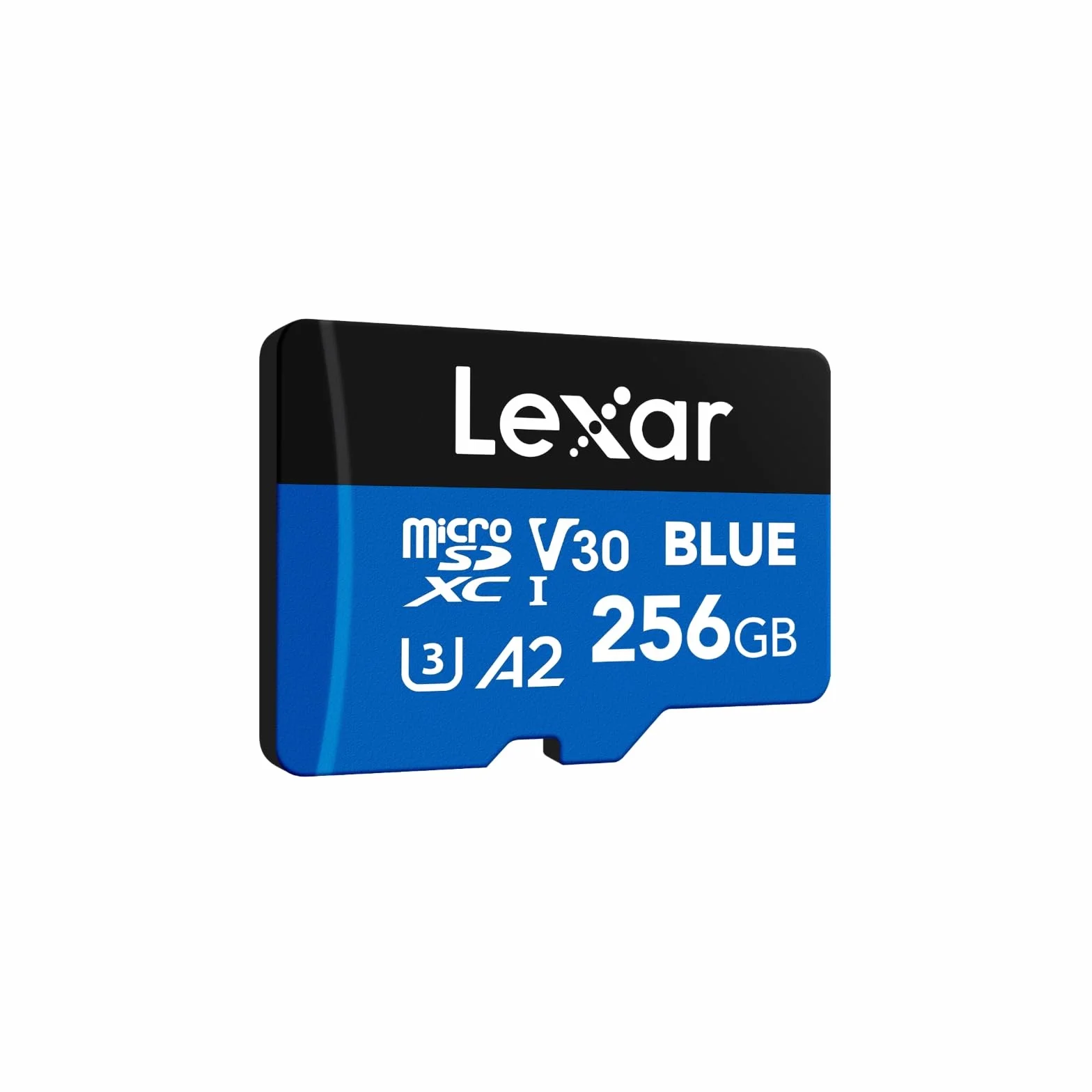 Lexar Blue Carte Micro SD 256Go, microSDXC UHS-I C10 U3 V30 A2, jusqu'à 160 Mo/s Lecture, pour Smartphones Tablettes Caméras d'Action