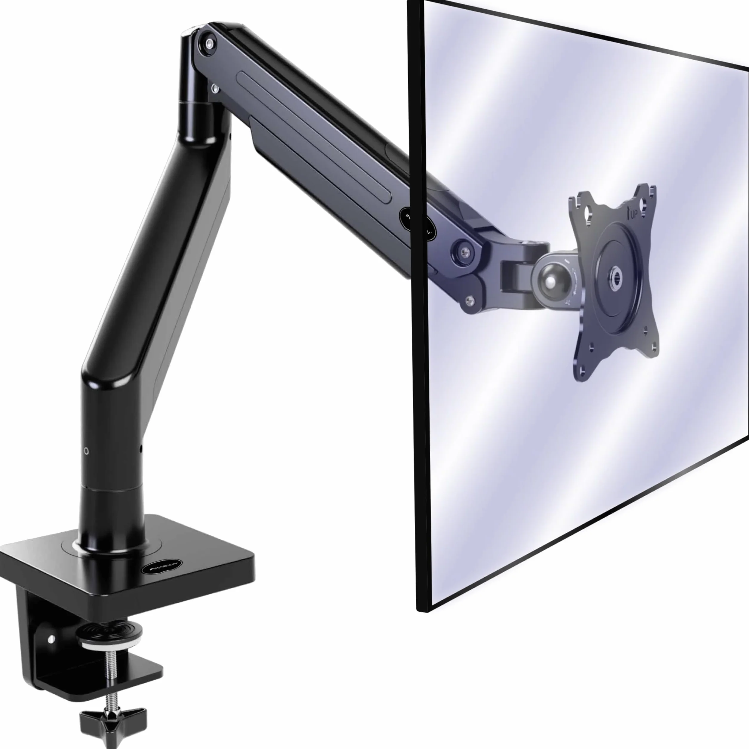 Invision Support PC Ecran Bras pour Écrans 24"-40" VESA 75/100mm Pince de Bureau Ergonomique MX450