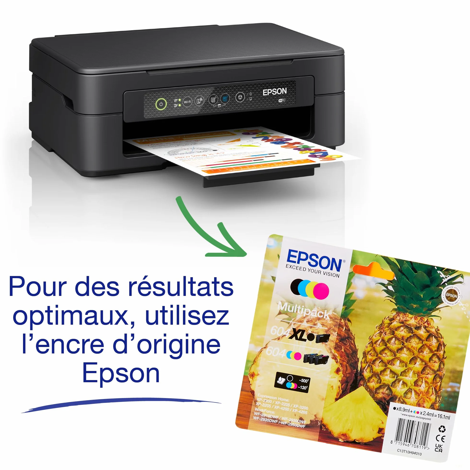 Epson Expression Home XP-2200 Imprimante 3-en-1 WiFi Direct Ultra-compacte