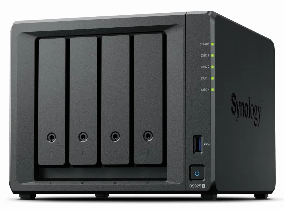 Synology DS925+ Seagate Ironwolf 8To 4 Bay Desktop NAS 2,5 GbE 4 Go RAM
