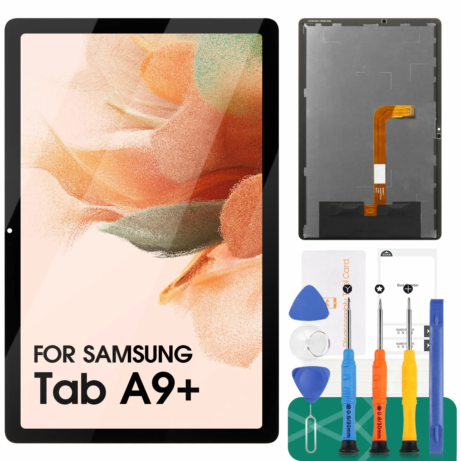 Écran de rechange Samsung Galaxy Tab A9+ LCD Affichage Digitizer Assemblage SM-X210 SM-X215 SM-X216B Noir