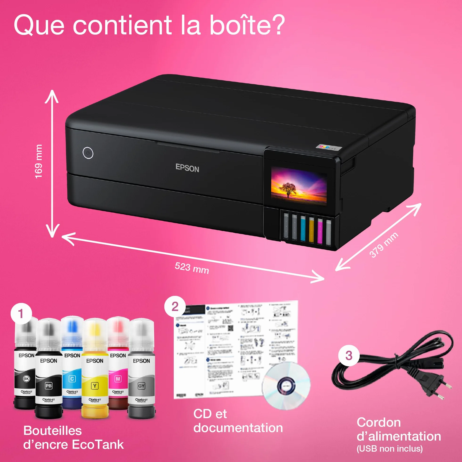 Imprimante photo A3+ EcoTank ET-8550 avec réservoir d'encre Wi-Fi