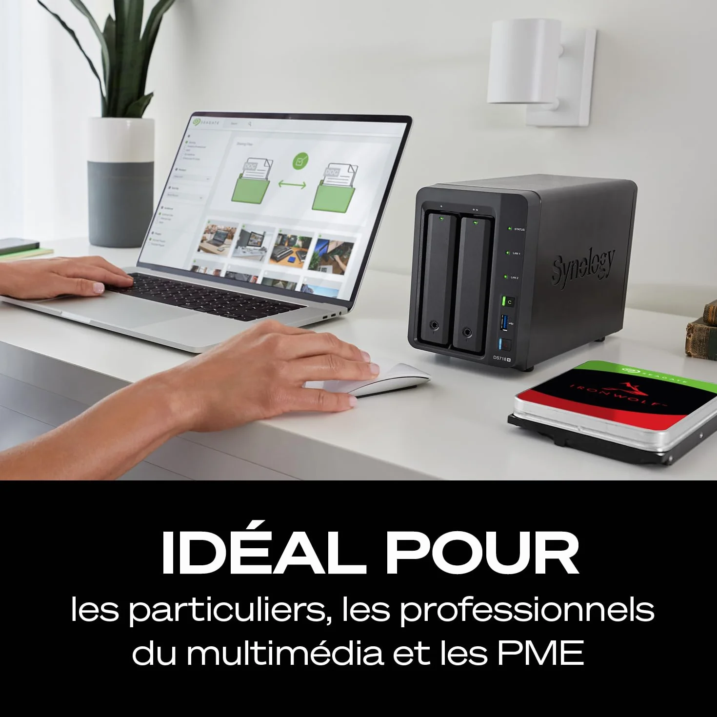 Seagate IronWolf 4To Disque dur interne NAS HDD 3.5 Pouces SATA 6Goit/s 5400 tr/min 64 Mo Cache pour RAID