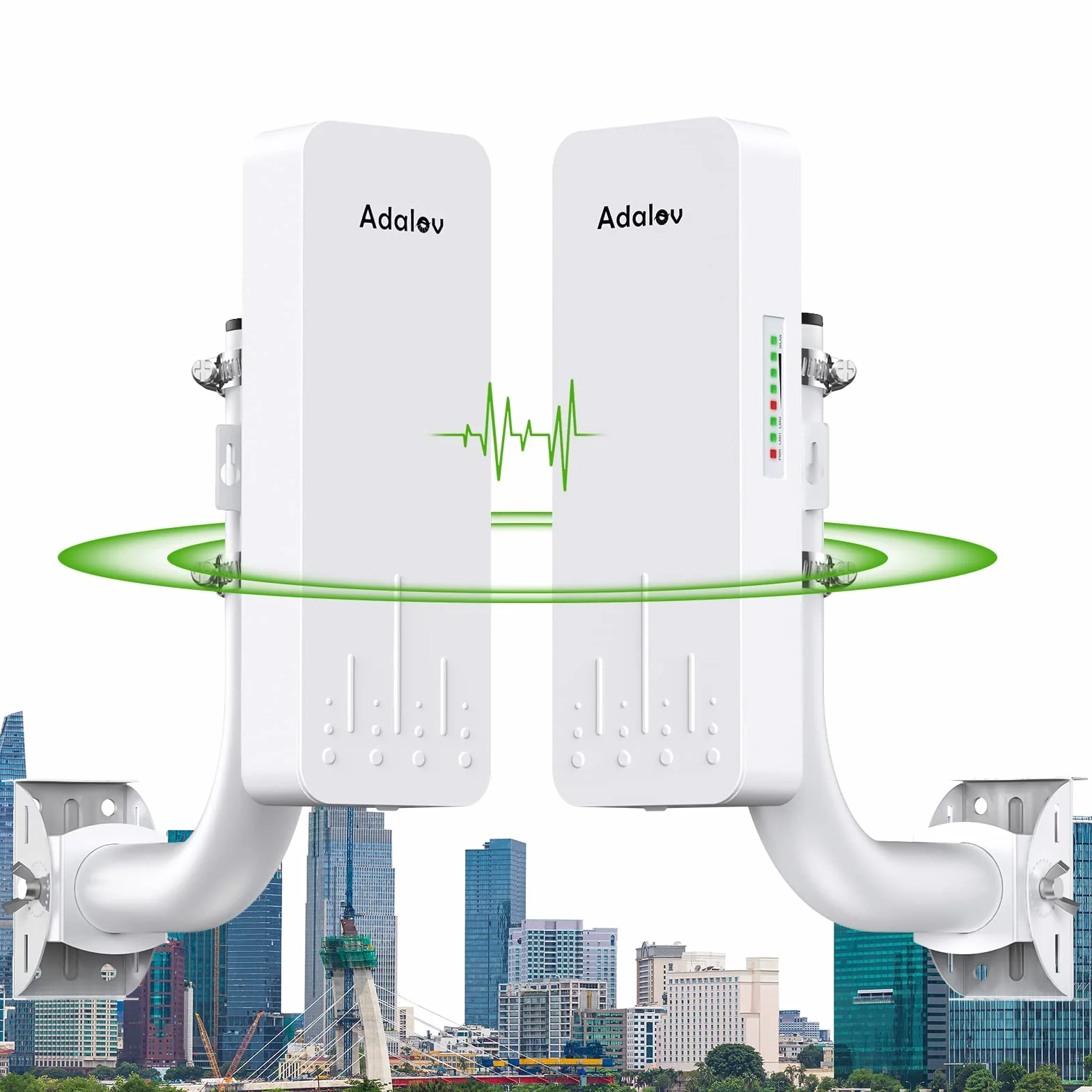 AdaLov CPE660 Pont Radio Extérieur 5,8 GHz, Pont WiFi Longue Portée 3 KM, PoE, Étanche