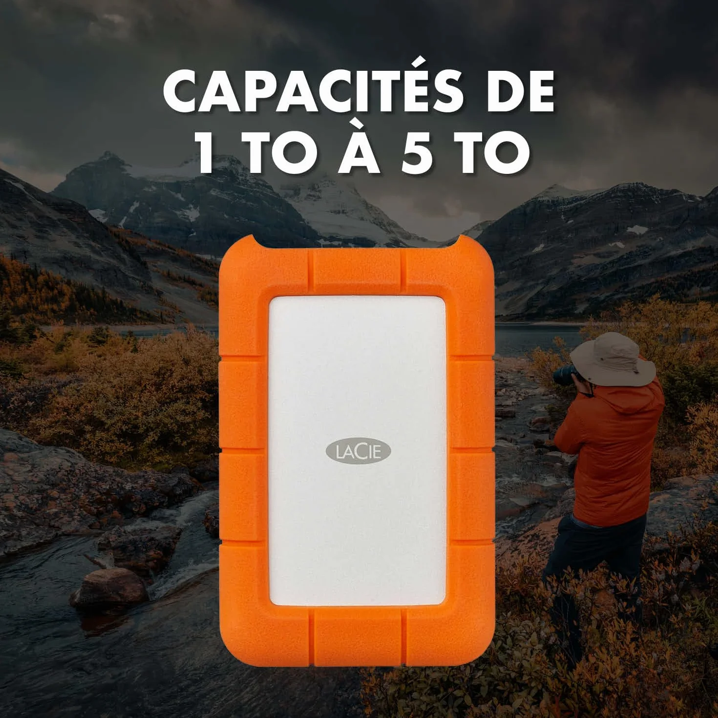 LaCie Rugged Mini 1To Portable 2.5" Disque Dur Externe pour PC Mac iPad iPhone