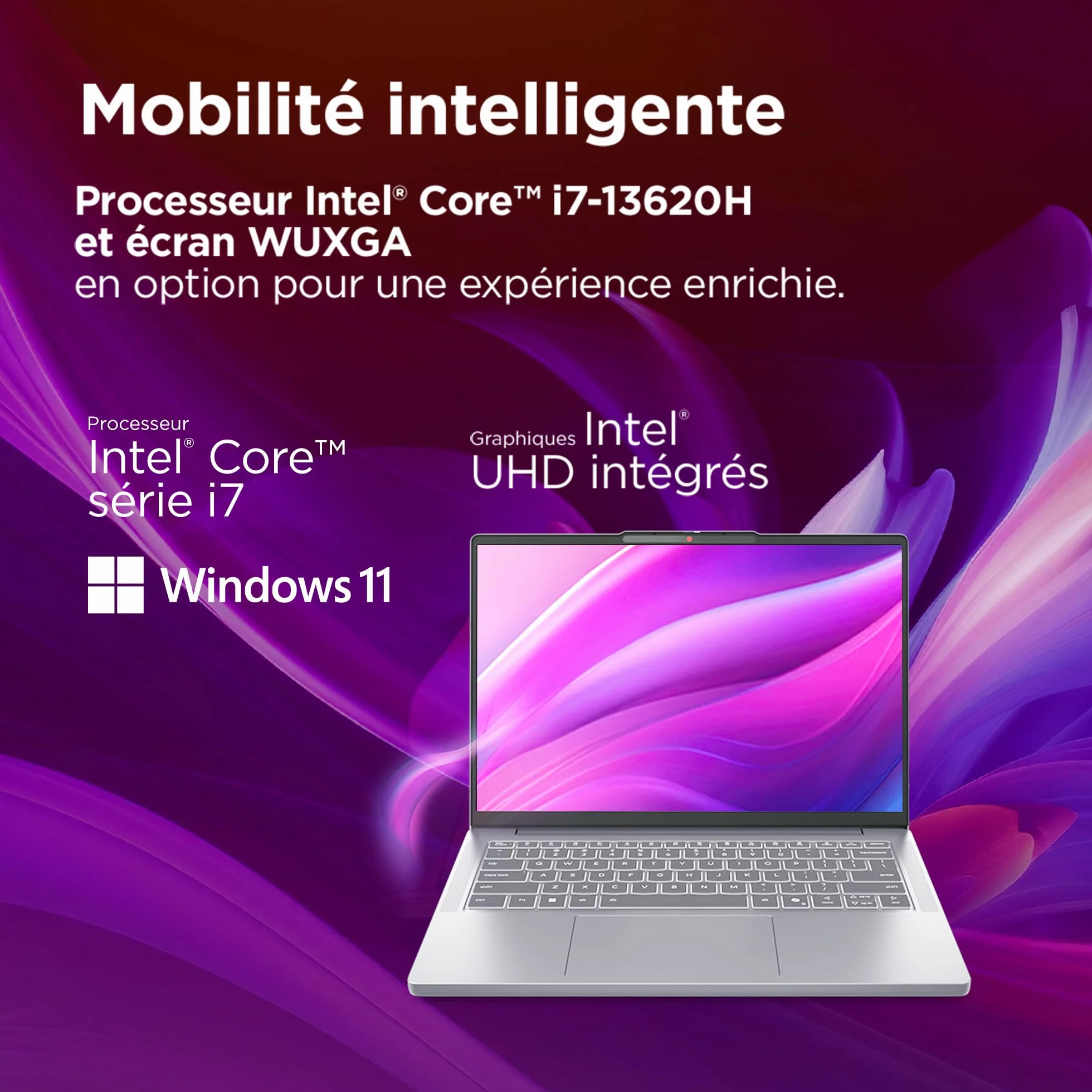 Lenovo IdeaPad Slim 3 14IRH10 Ordinateur Portable 14" WUXGA Intel Core i7-13620H RAM 16Go SSD 512Go Intel UHD Graphics Windows 11 Home Clavier AZERTY Français Gris