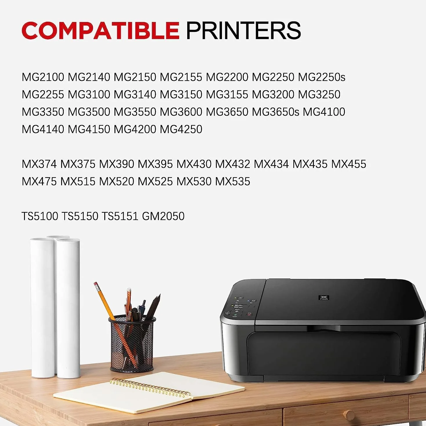 Cartouches d'encre PG-540XL CL-541XL Compatibles Canon 540 541 XL pour Pixma TS5150 TS5151 MG4250 MG3650S MG3600 MX475 MX455 (Noir & Tricolore)