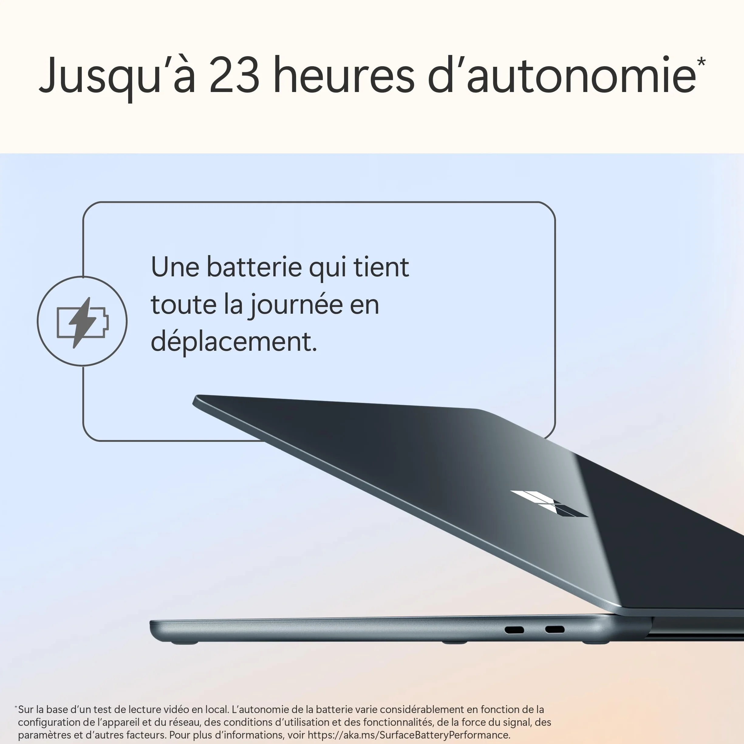 Microsoft Surface Laptop Copilot+ PC 13" Écran Tactile LCD Snapdragon X Plus 16Go RAM 512Go Stockage Océan