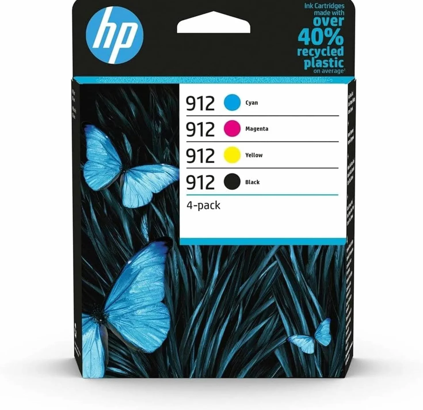 Cartouches d'encre originales HP 912, pack de 4 (noir, jaune, cyan, magenta) pour OfficeJet Pro 8000