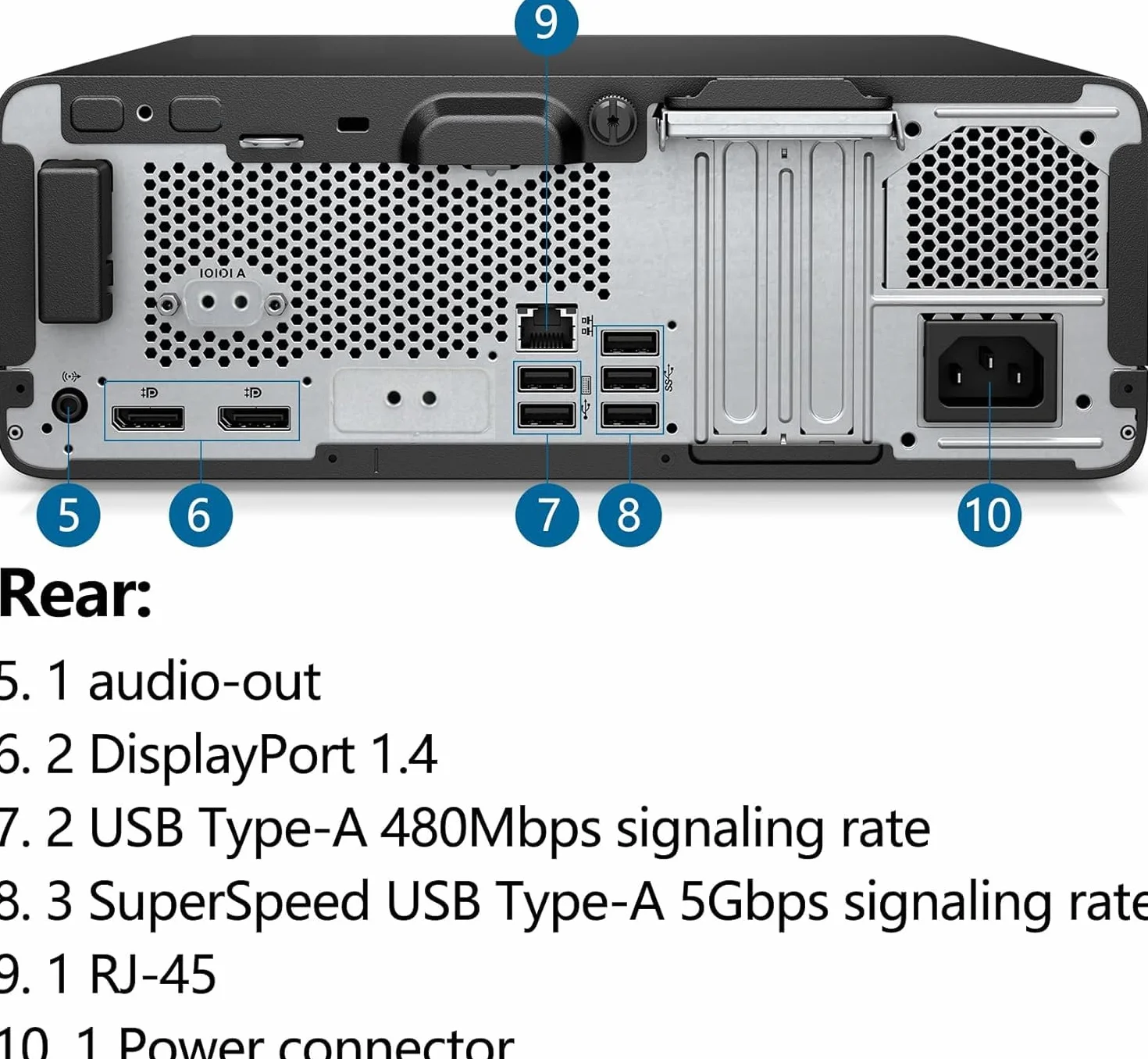 HP ProDesk 600 G6 SFF Ordinateur de bureau Intel Core i5-10500 8 Go RAM SSD 256 Go WiFi Bluetooth Windows 11 Pro reconditionné