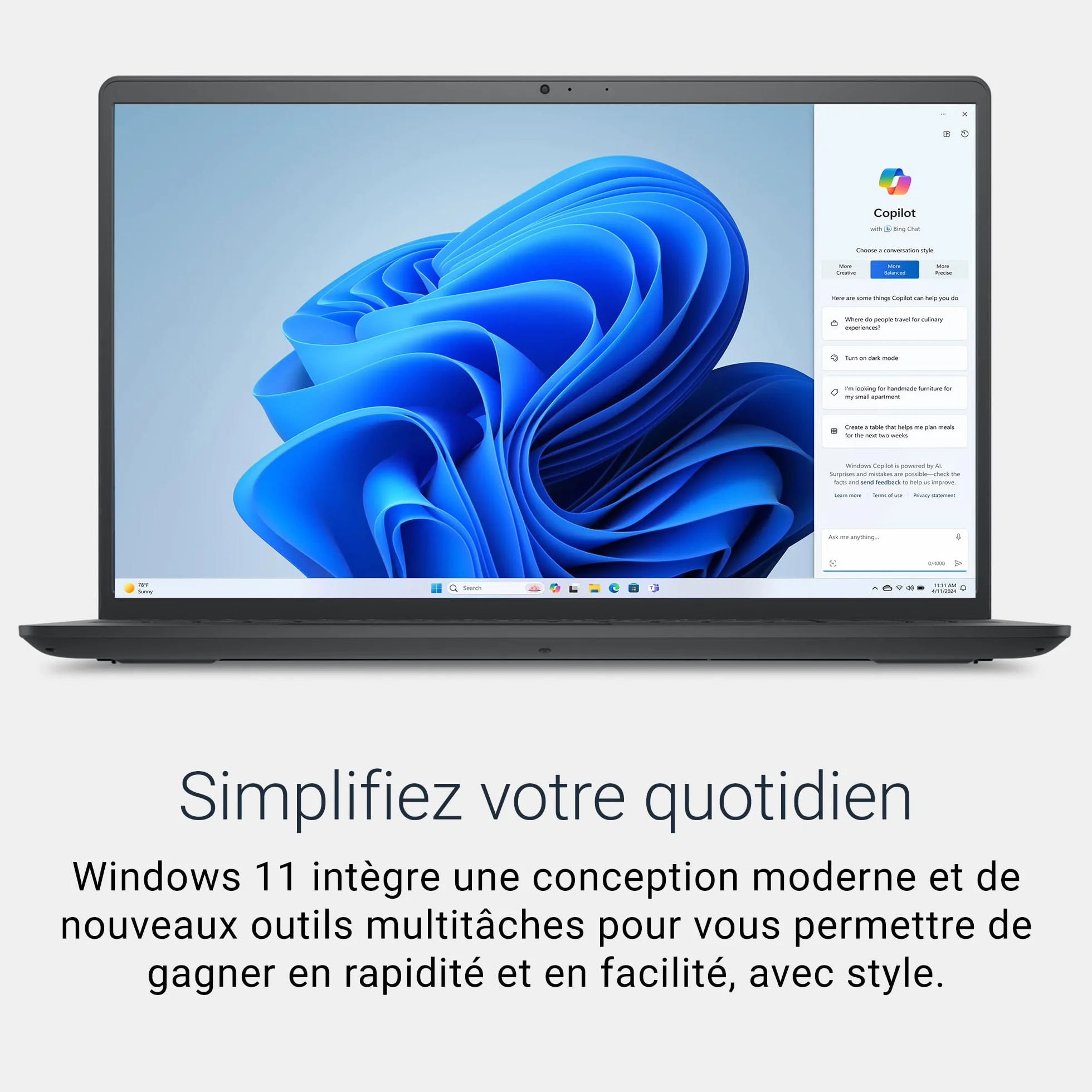 Dell 15 Laptop 15.6" FHD 120Hz AMD Ryzen 7 7730U 16GB RAM 1TB SSD AMD Radeon Graphics Windows 11 Home AZERTY Keyboard Carbon Black