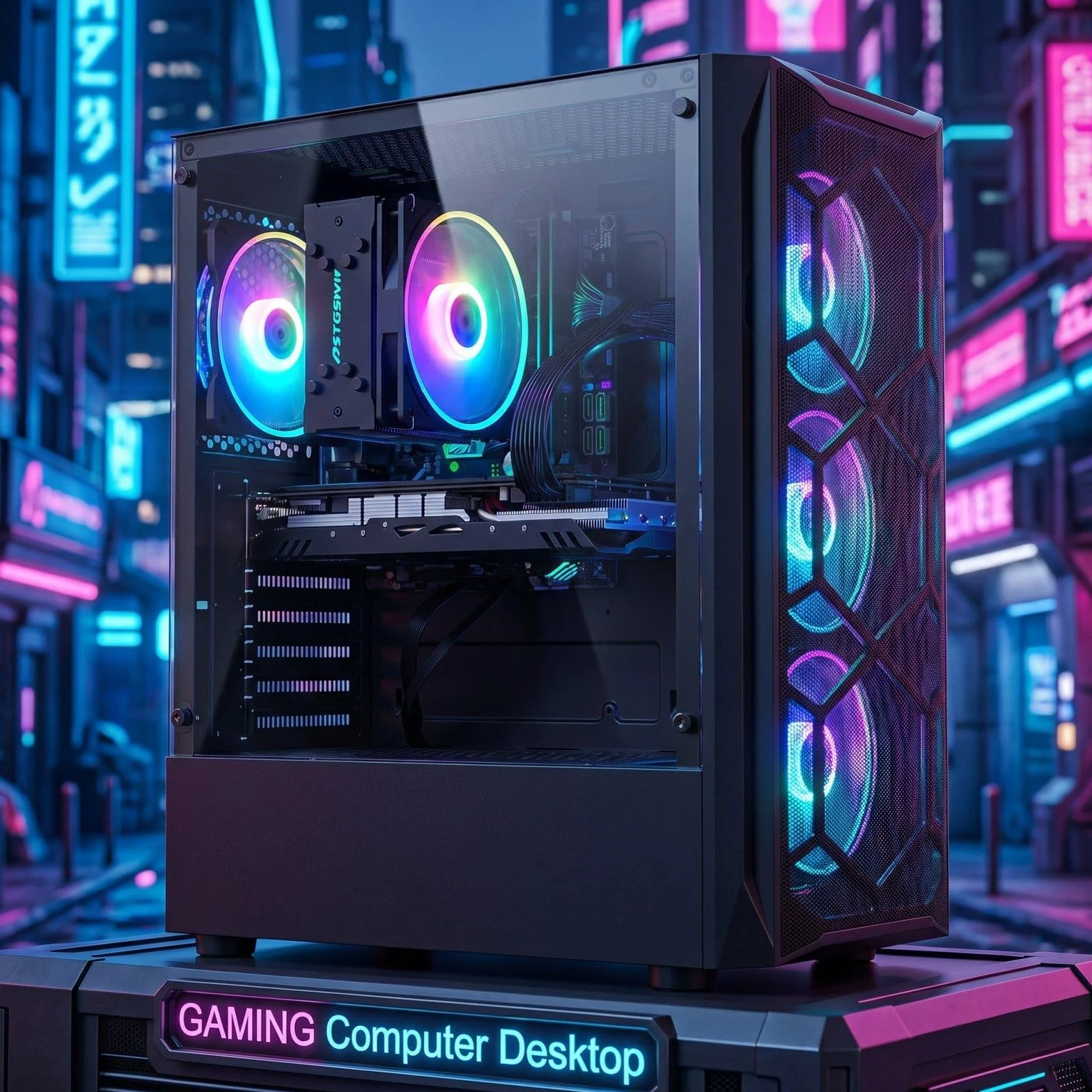 PC Gamer Fixe Radeon RX 580 8Go i7 3,9GHz 16Go RAM 512Go SSD 600M WiFi BT 5,0 Ventilateur RGB x4 Windows11