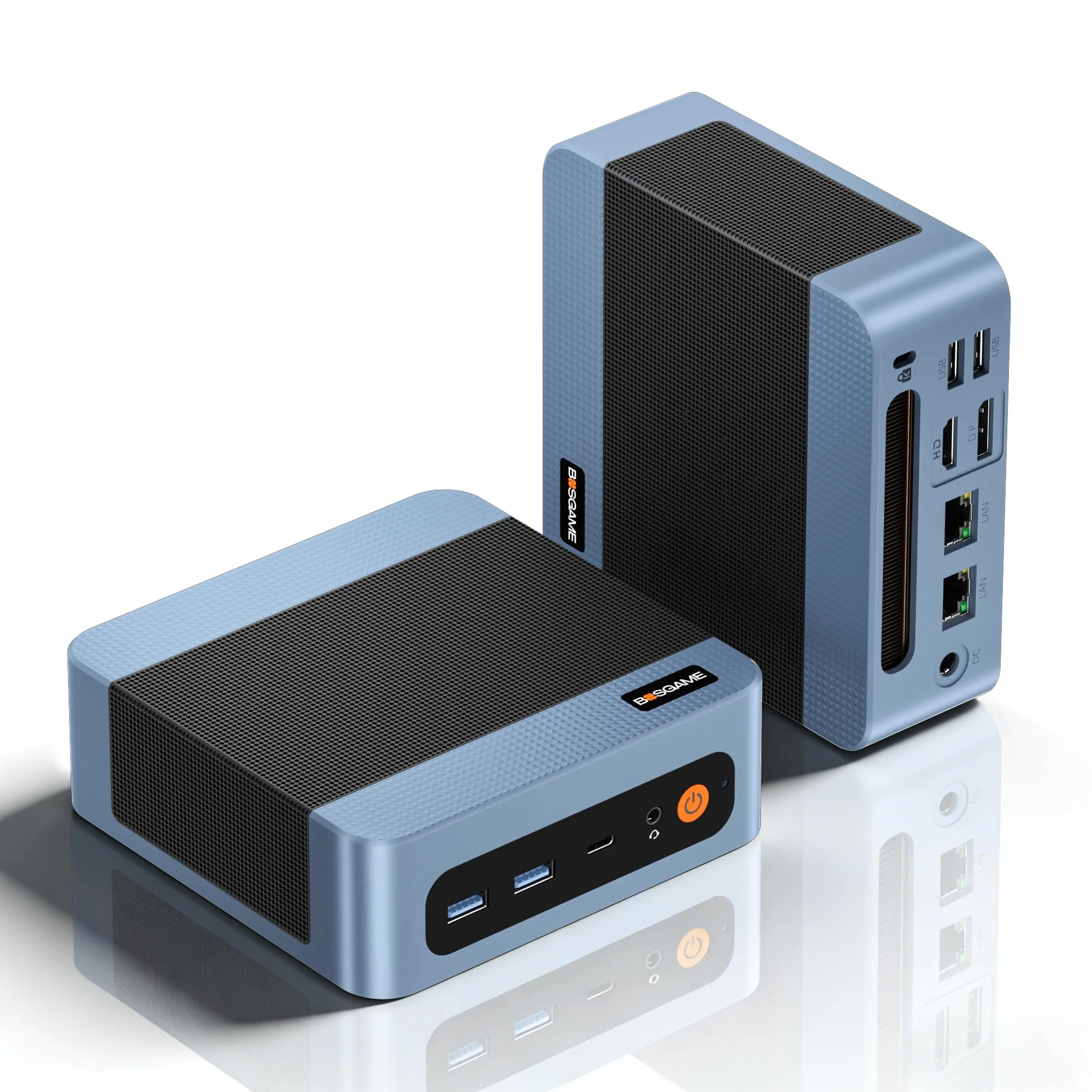 BOSGAME E5 Mini-PC Ryzen 5300U 16Go DDR4 512Go SSD PCIe3.0 Double RJ45 LAN Triple Affichage Wi-Fi5 BT5.0