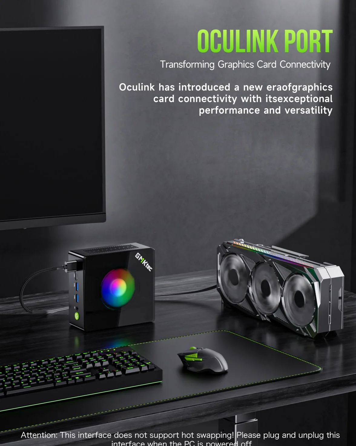 GMKtec K11 R9 8945HS Gaming Mini PC, 32GB DDR5 RAM, 2TB NVME SSD, Oculink, Dual 2.5GbE LAN