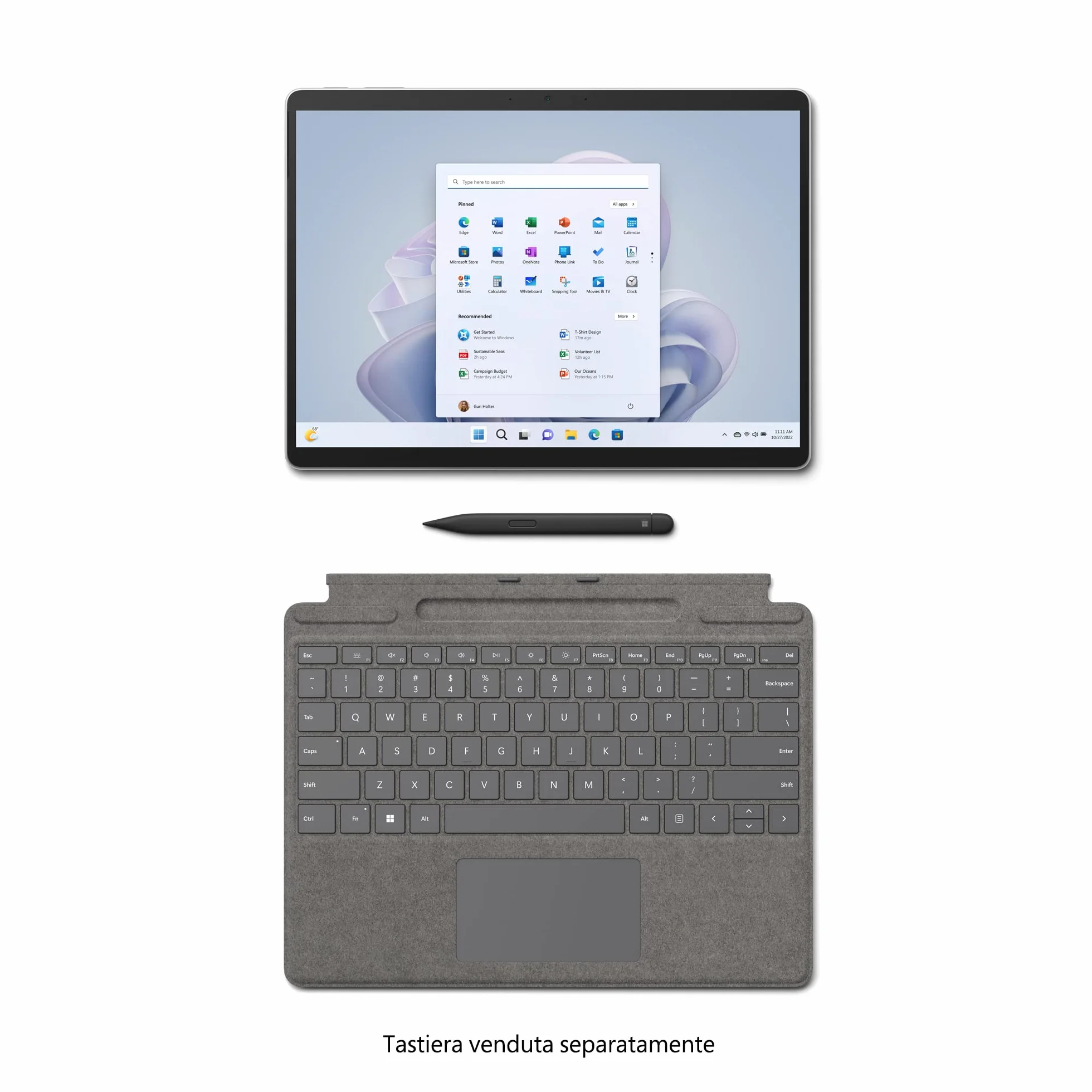 Microsoft Surface Pro 9 Wifi Ordinateur Portable 13" Tactile 16 Go RAM 256 Go SSD Intel EVO Core i5 Platine Reconditionné