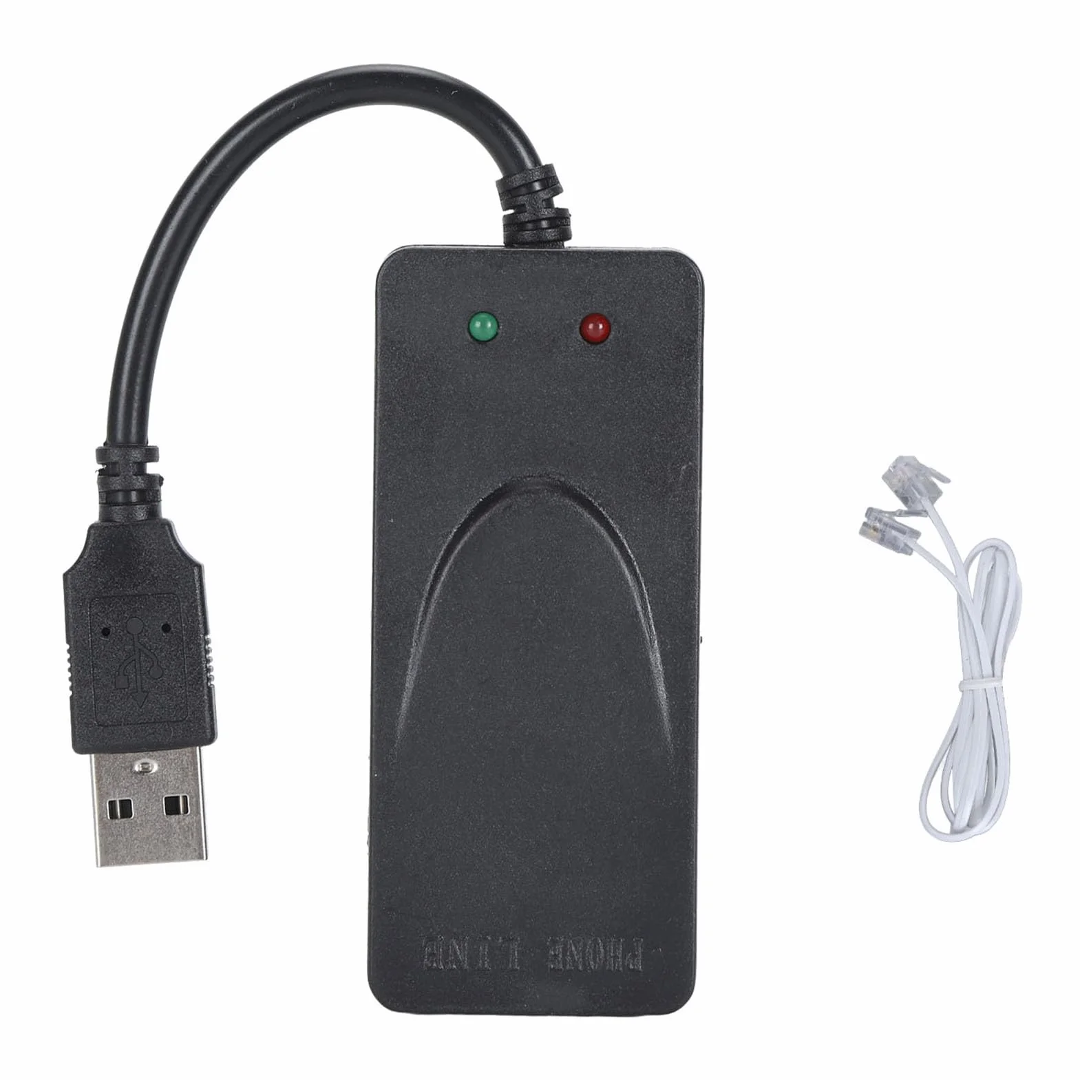 Modem de Télécopie USB 2.0 Externe V.90 56K, Deux Ports RJ11