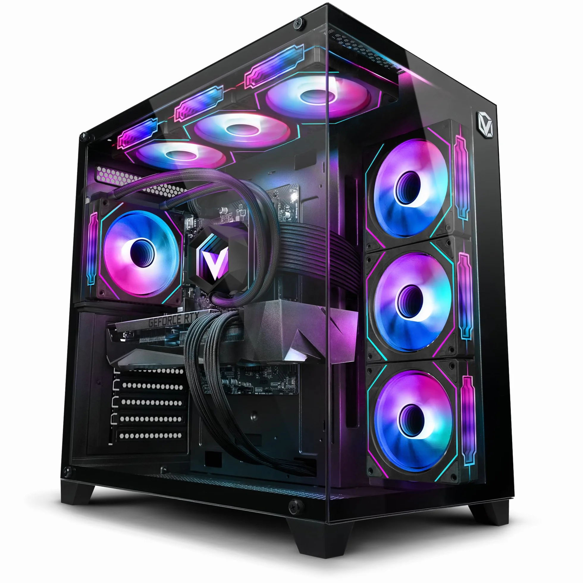 PC Gamer VIBOX IX-538 AMD Ryzen 7 9800X3D Nvidia RTX 5080 16 Go 32 Go RAM 1 to NVMe SSD Windows 11 WiFi 6 Bluetooth 5.4 Noir