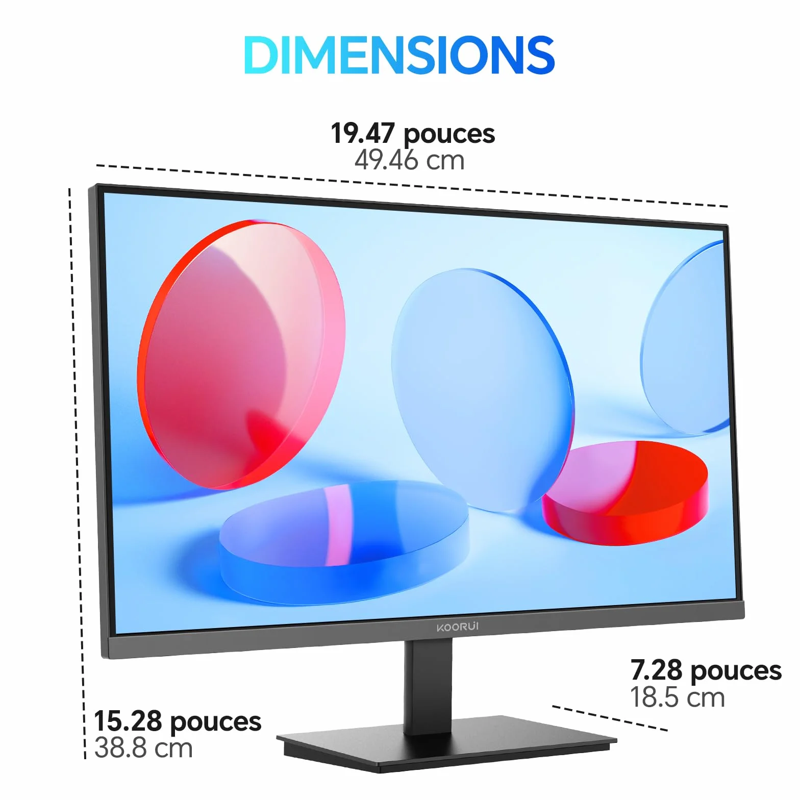 KOORUI E2412F 24 Pouces Ecran PC FHD 100Hz Moniteur HDMI 1.4 Eye Care VESA 100x100mm