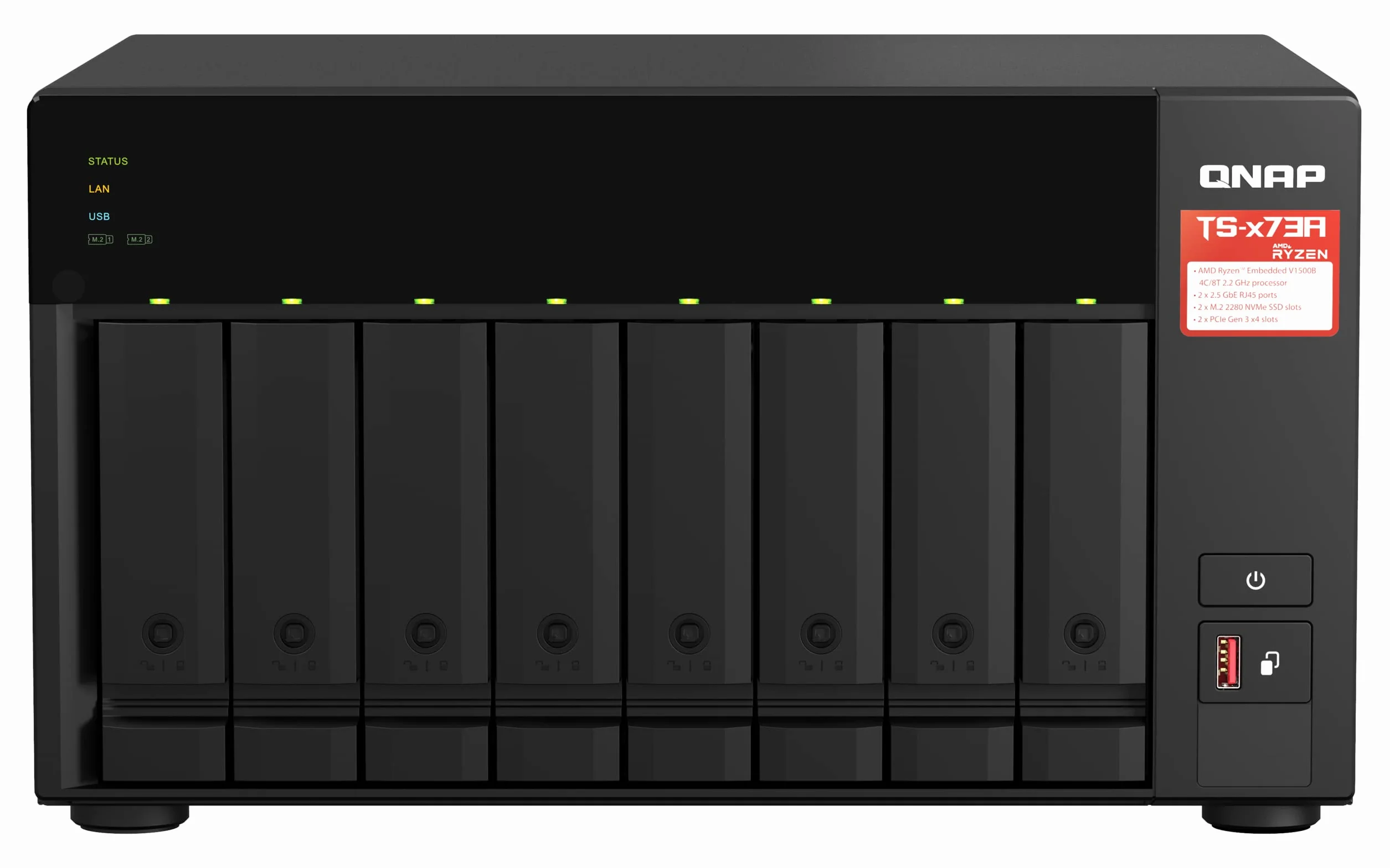 QNAP TS-873A-8G Serveur de Stockage NAS Tower Ethernet/LAN Noir V1500B