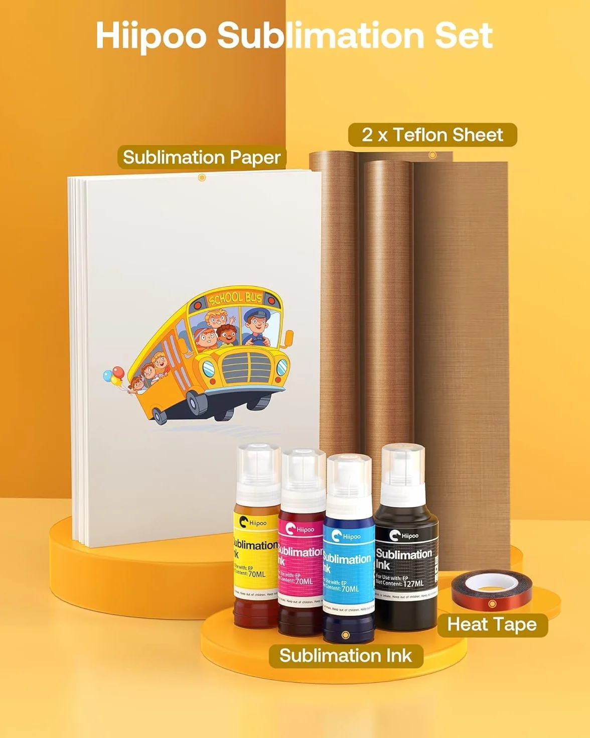 Hiipoo Papier de sublimation 110 feuilles 21,6 x 27,9 cm 120 g compatible ET-2720 ET-2760 ET-2800