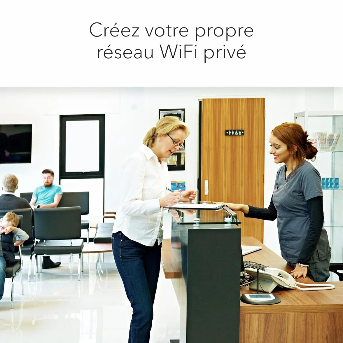 NETGEAR Point d'accès WiFi 6 WAX210 AX1800 Dual-Band PoE 1 Port Ethernet 1G 802.11ax WPA3