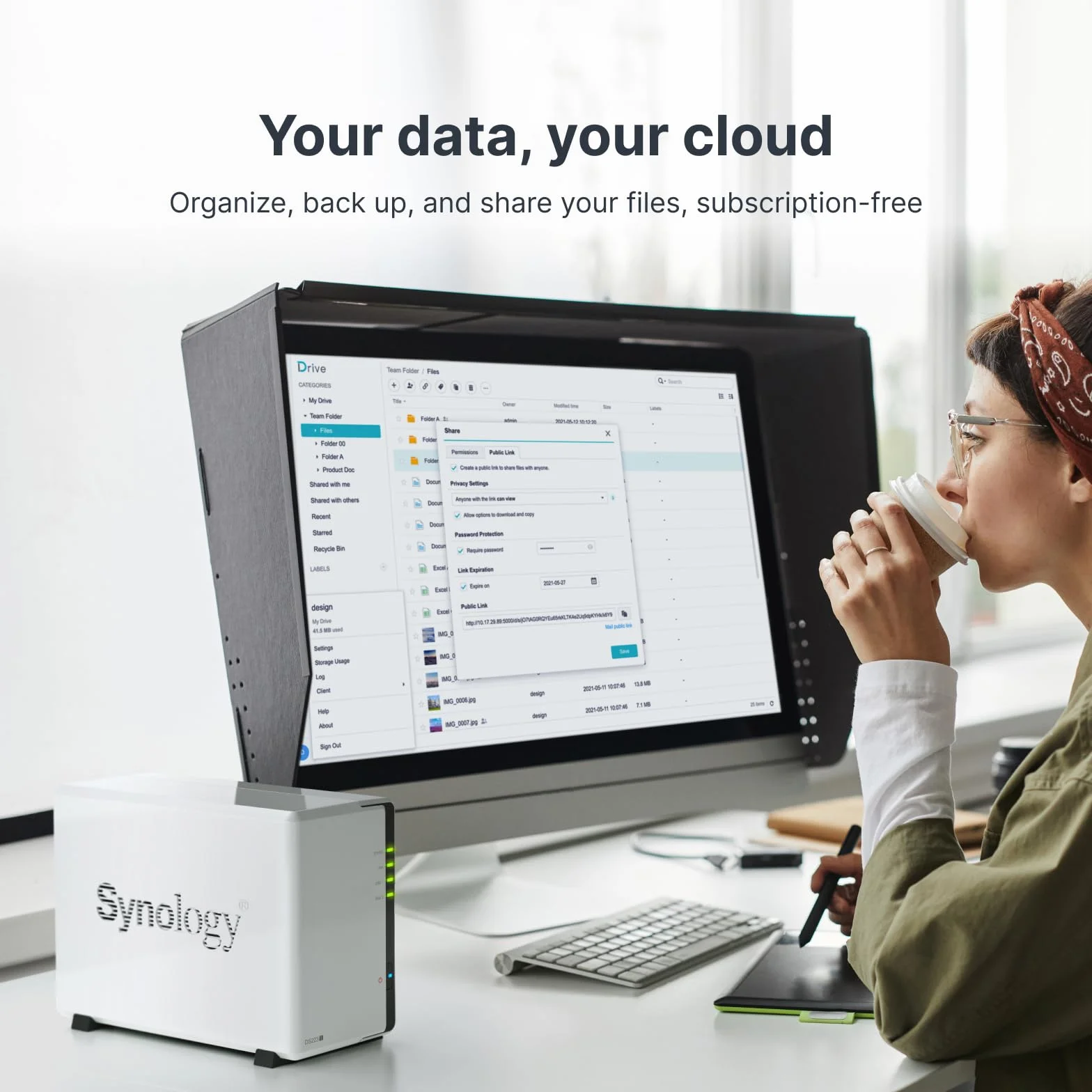 Synology DiskStation DS223J Disque de Stockage réseau Blanc