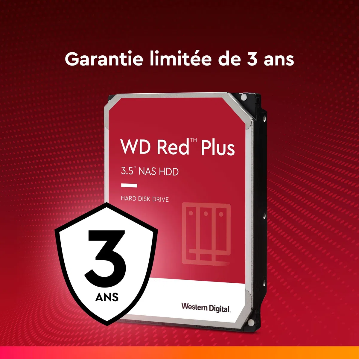 WD Red Plus 8 To NAS 3,5" Disque dur interne - Classe 7200 RPM, SATA 6 Gb/s, CMR, 256 Mo en cache