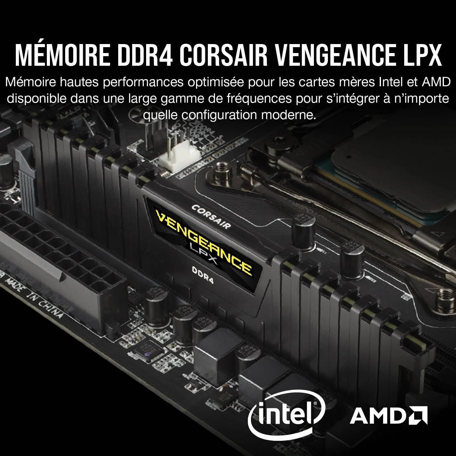 Corsair Vengeance LPX DDR4 32Go (2x16Go) 3200MHz CL16 Mémoire RAM Noir CMK32GX4M2E3200C16