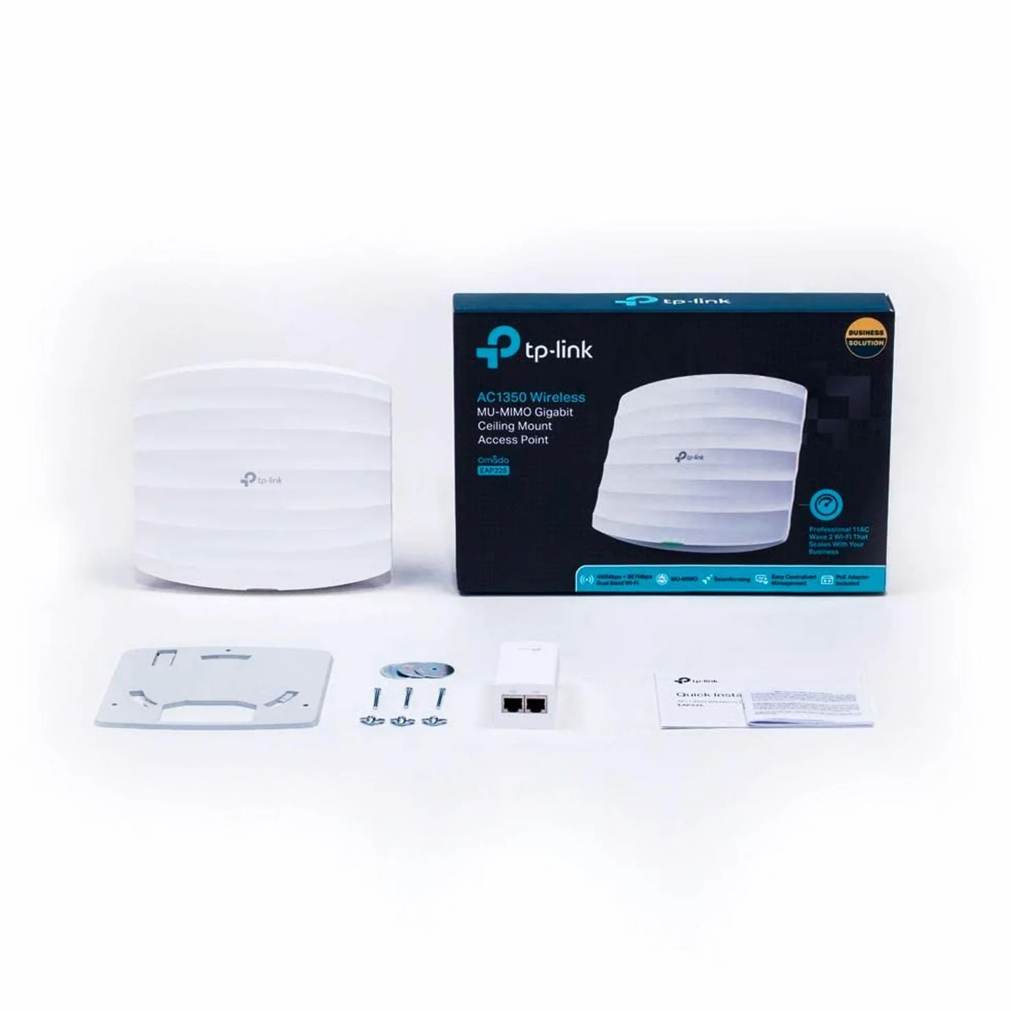 TP-Link Omada EAP225 Point d'accès WiFi 5 AC1350 planfonier, 2 Ports Gigabit PoE+