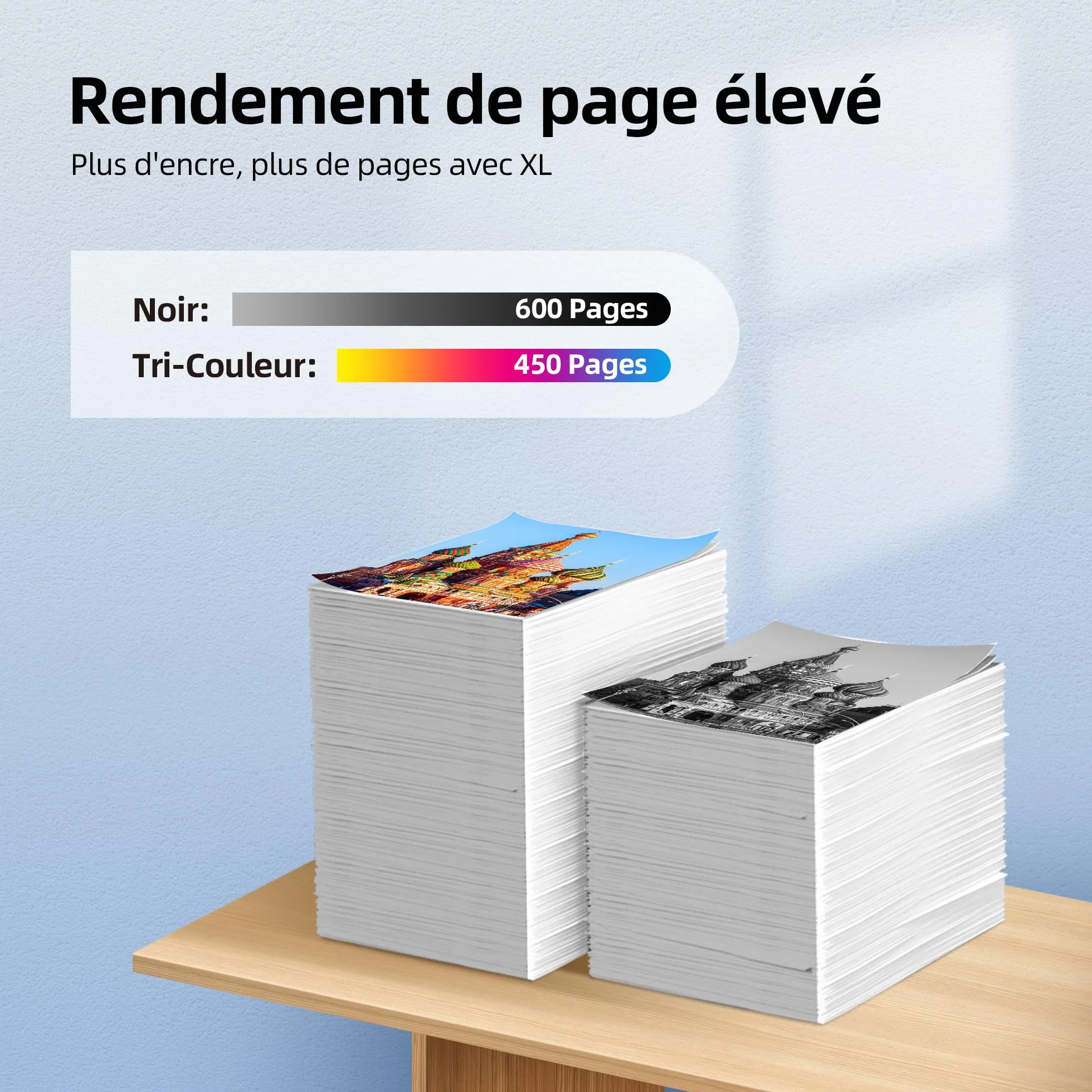 Cartouche d'encre HP 305 XL Noir et Couleur Remplacement pour HP DeskJet Envy