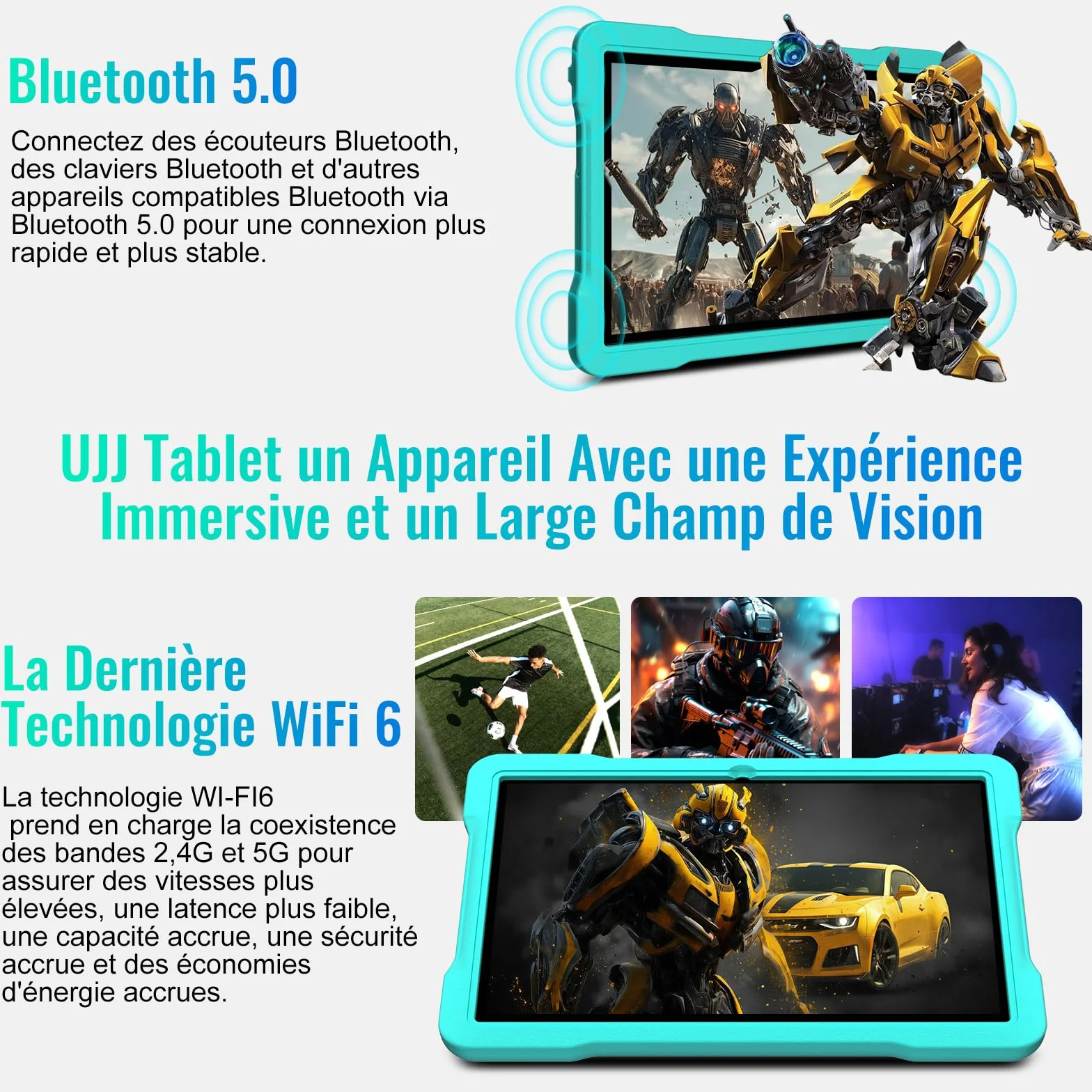 Tablette 10 Pouces Android 15 30Go RAM 2To Octa-Core 2.0 GHz WiFi 6 Bluetooth 5.0