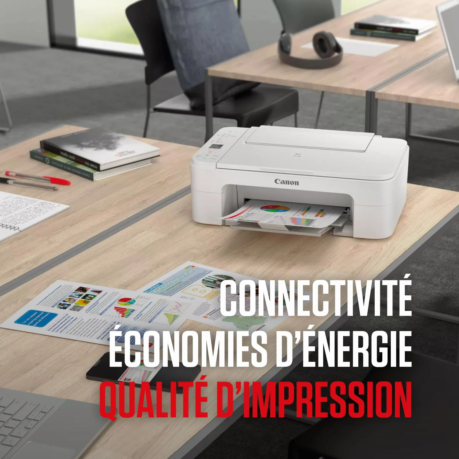 Canon PIXMA TS3351 imprimante A4 WiFi Jet d'encre Multifonction Blanc