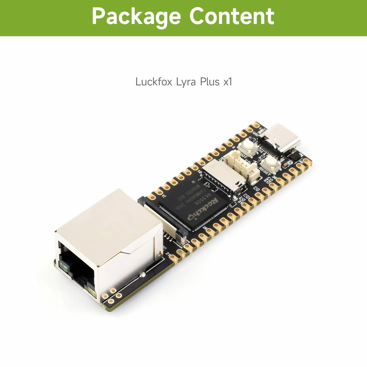Waveshare Luck-Fox Lyra Plus RK3506G2 Linux Micro Development Board, Tripe-Core Arm Cortex-A7 and Arm Cortex-M0, Ethernet Port