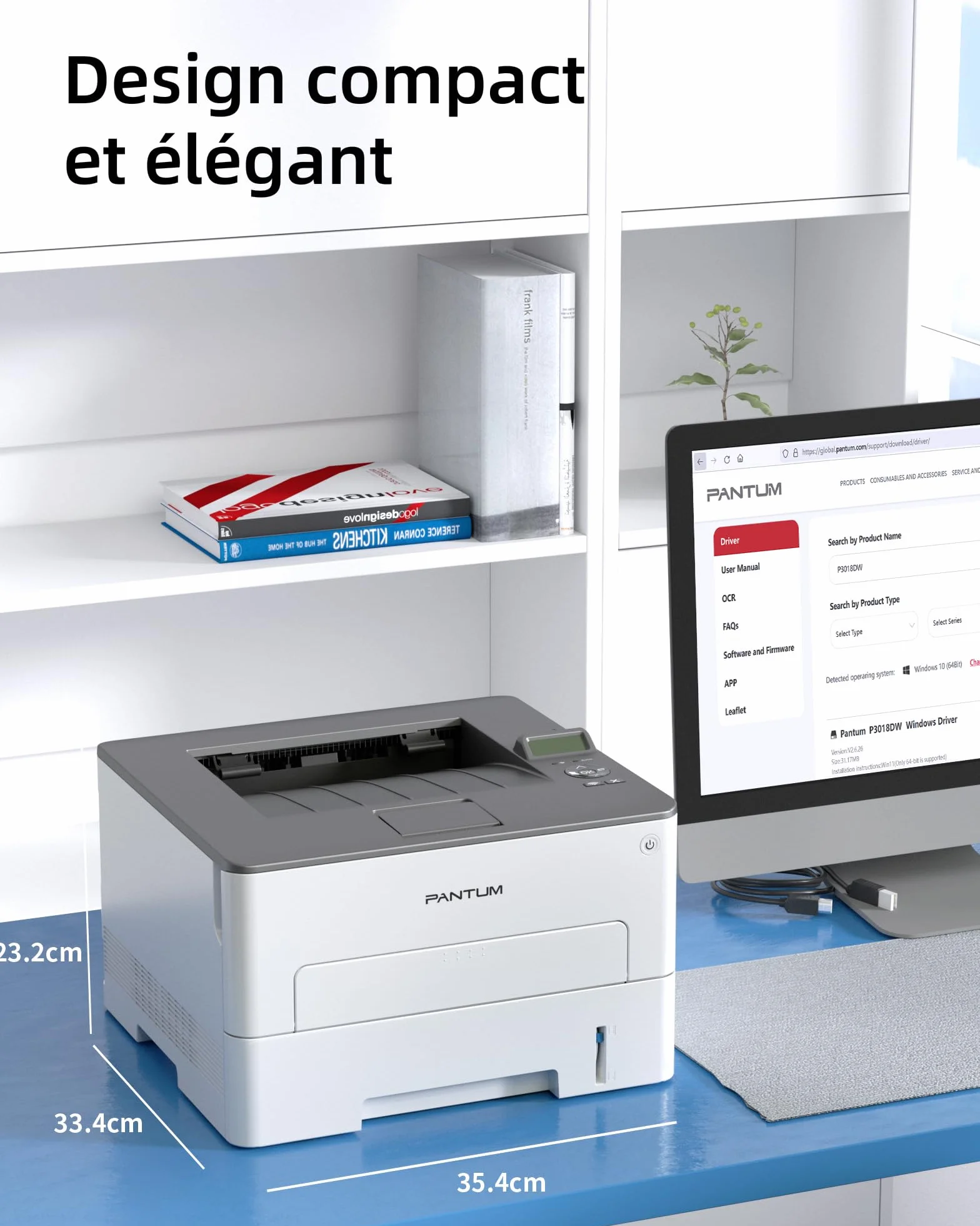 PANTUM P3018DW Imprimante Laser WiFi Recto Verso Automatique Noir et Blanc 30ppm