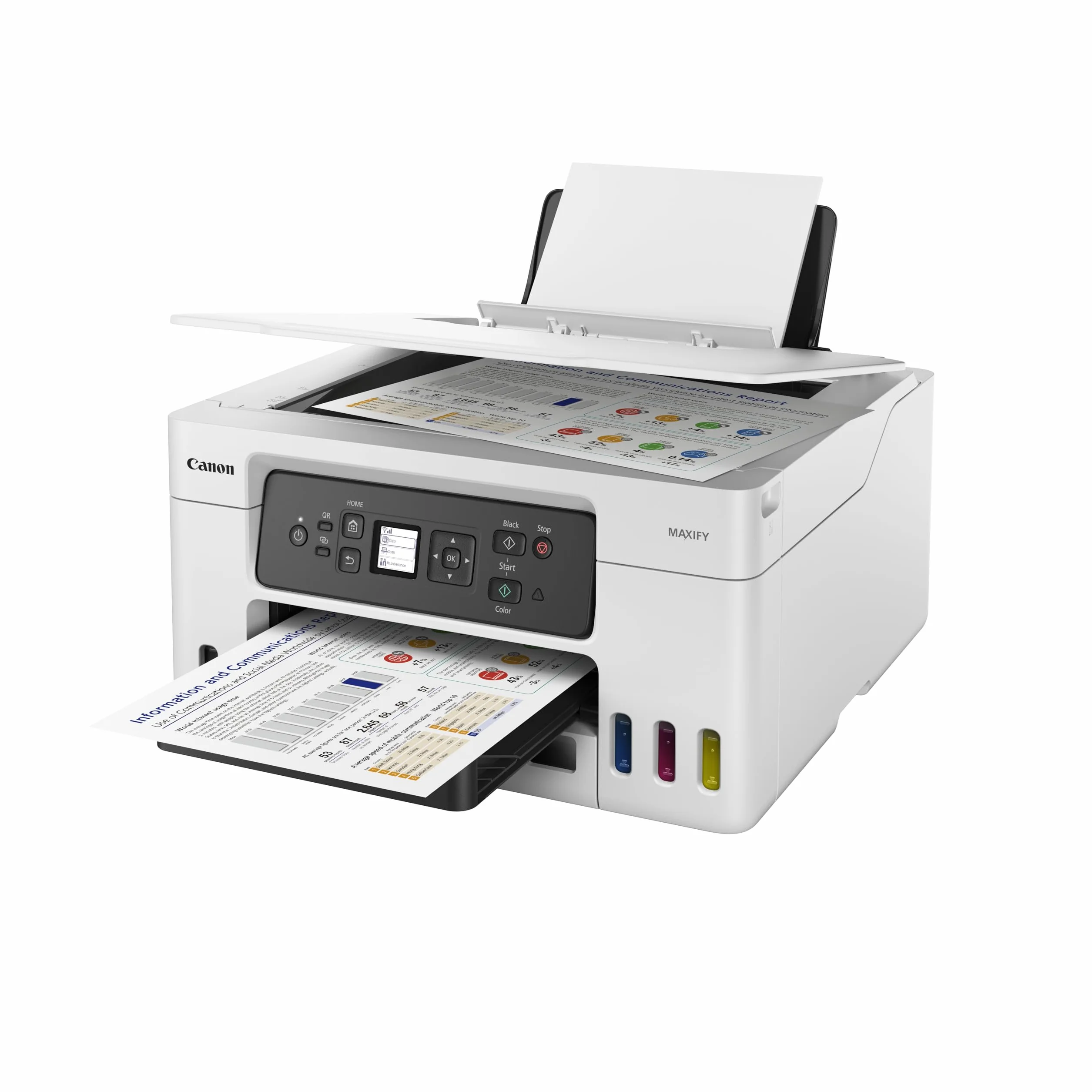 Canon MAXIFY GX3050 imprimante 3-en-1 bureautique jet d'encre réservoir rechargeable blanc